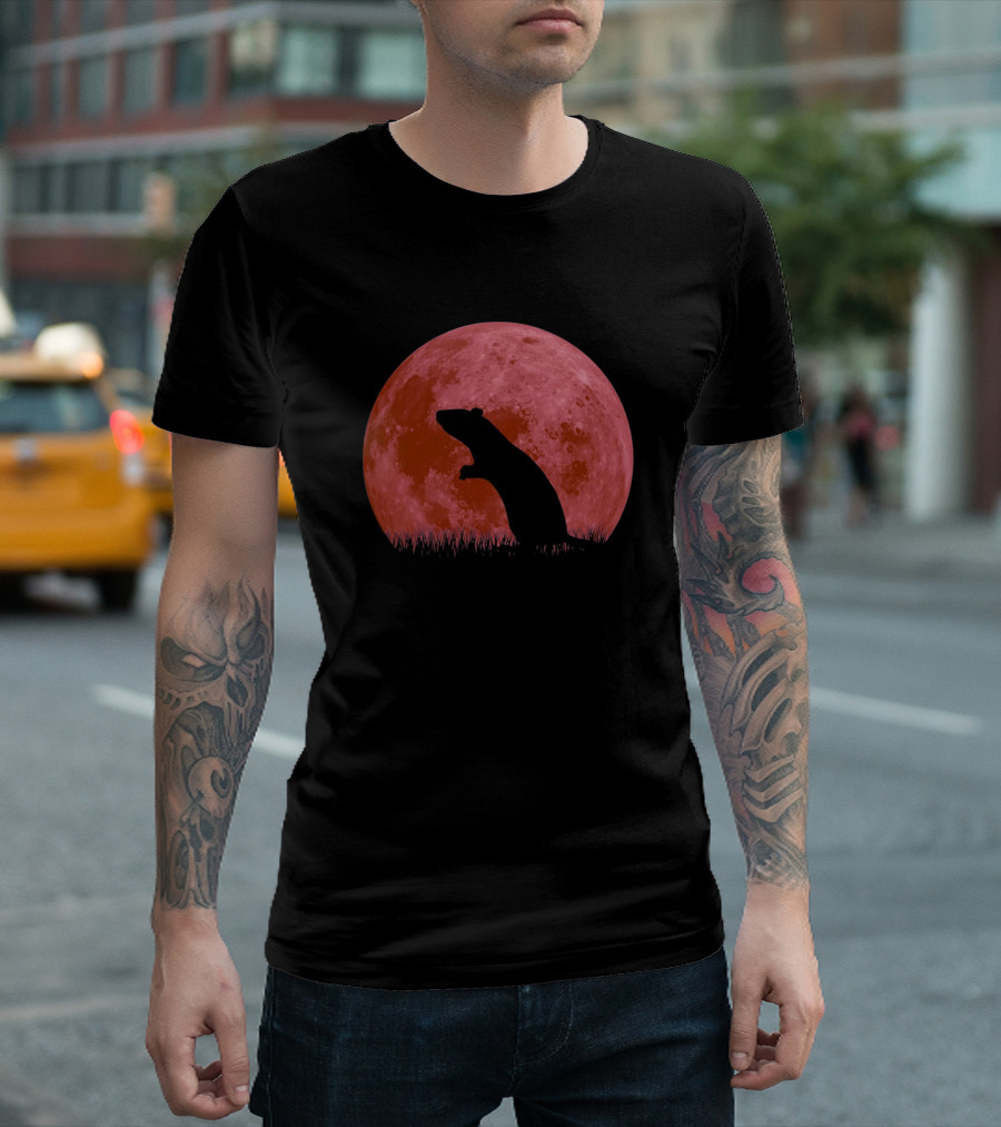 Rat Mouse Silhouette Lunar Full Moon Pet Rats T-Shirt