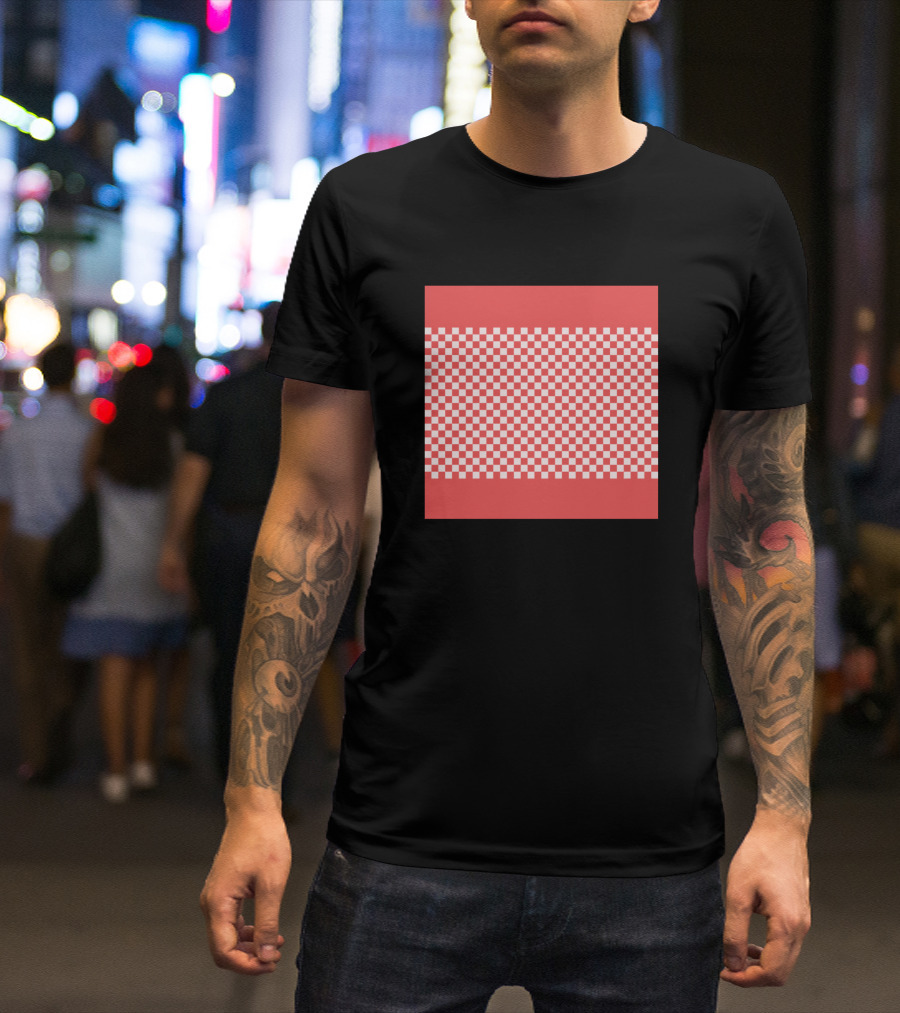 Red And White Checkerboard Squares T-Shirt