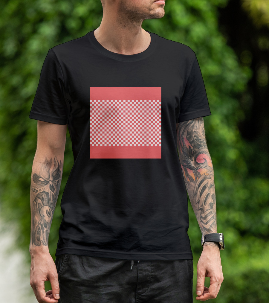 Red And White Checkerboard Squares T-Shirt