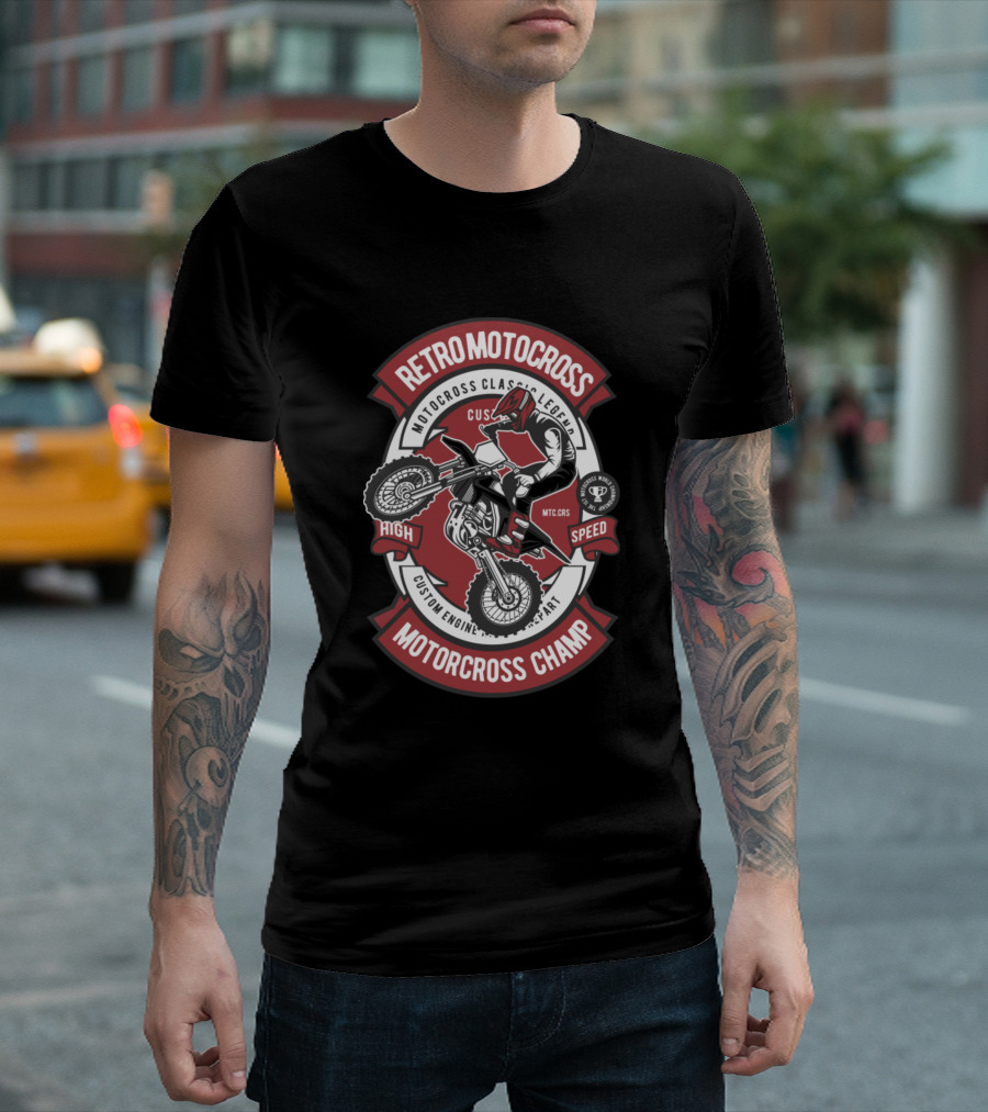 RETRO MOTOCROSS CLASSIC LEGEND MOTORCROSS CHAMP CUSTOM ENGINE HIGH SPEED T-Shirt
