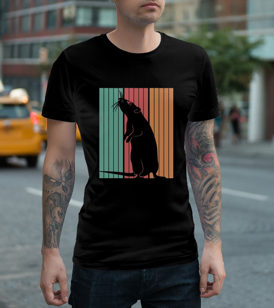 Retro Rat Mouse Rodent Stripes T-Shirt