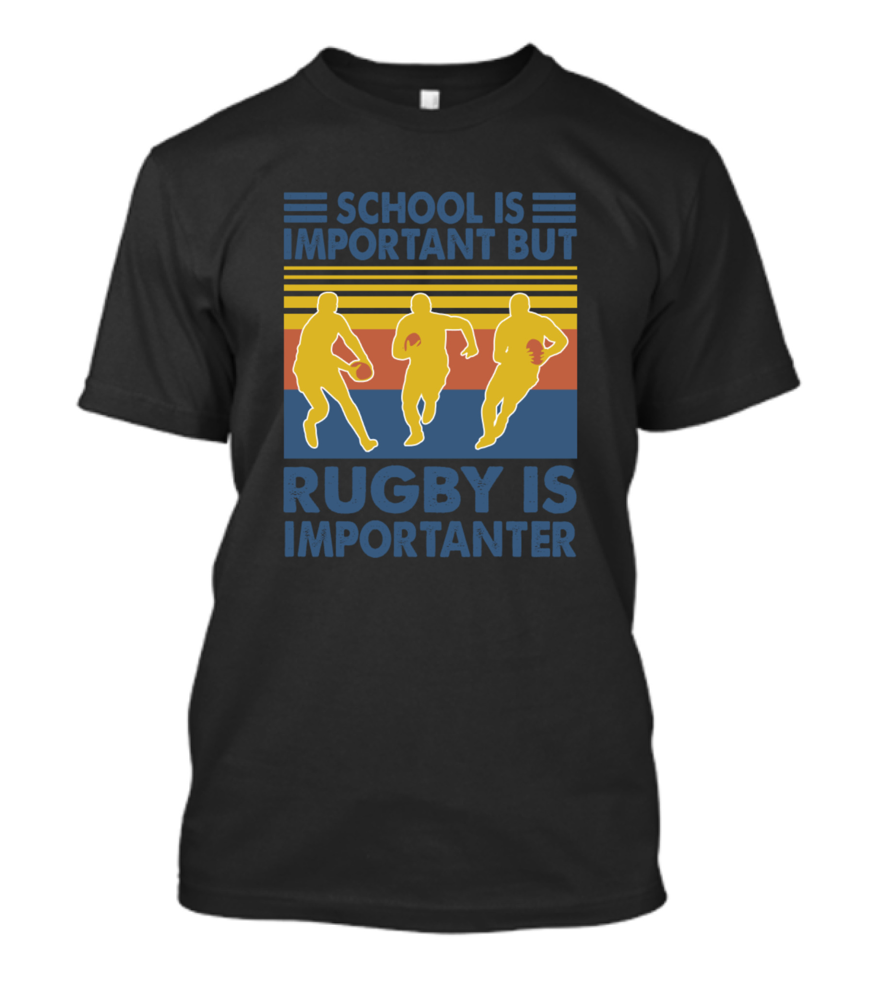 School Is Important But Rugby Is Importanter Vintage Rugby Players T-Shirt