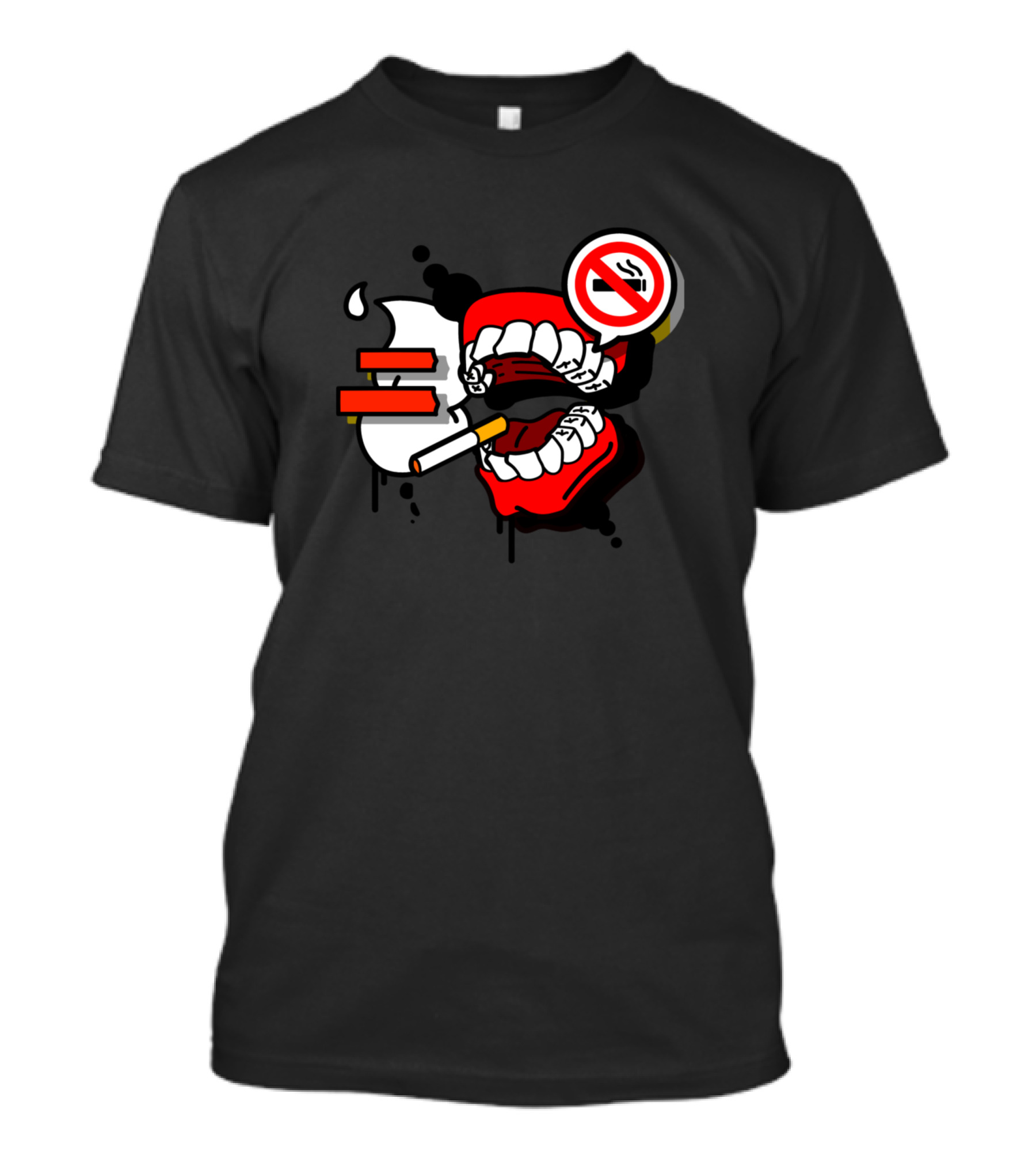 Smoking Teeth No Smoking Icon Cigarette T-Shirt