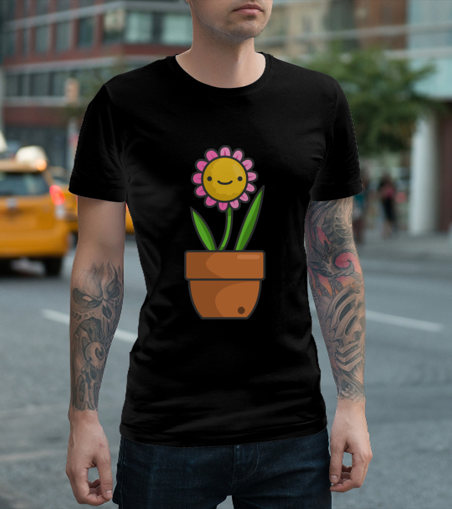 Beautiful Smiling Flower In A Pot T-Shirt