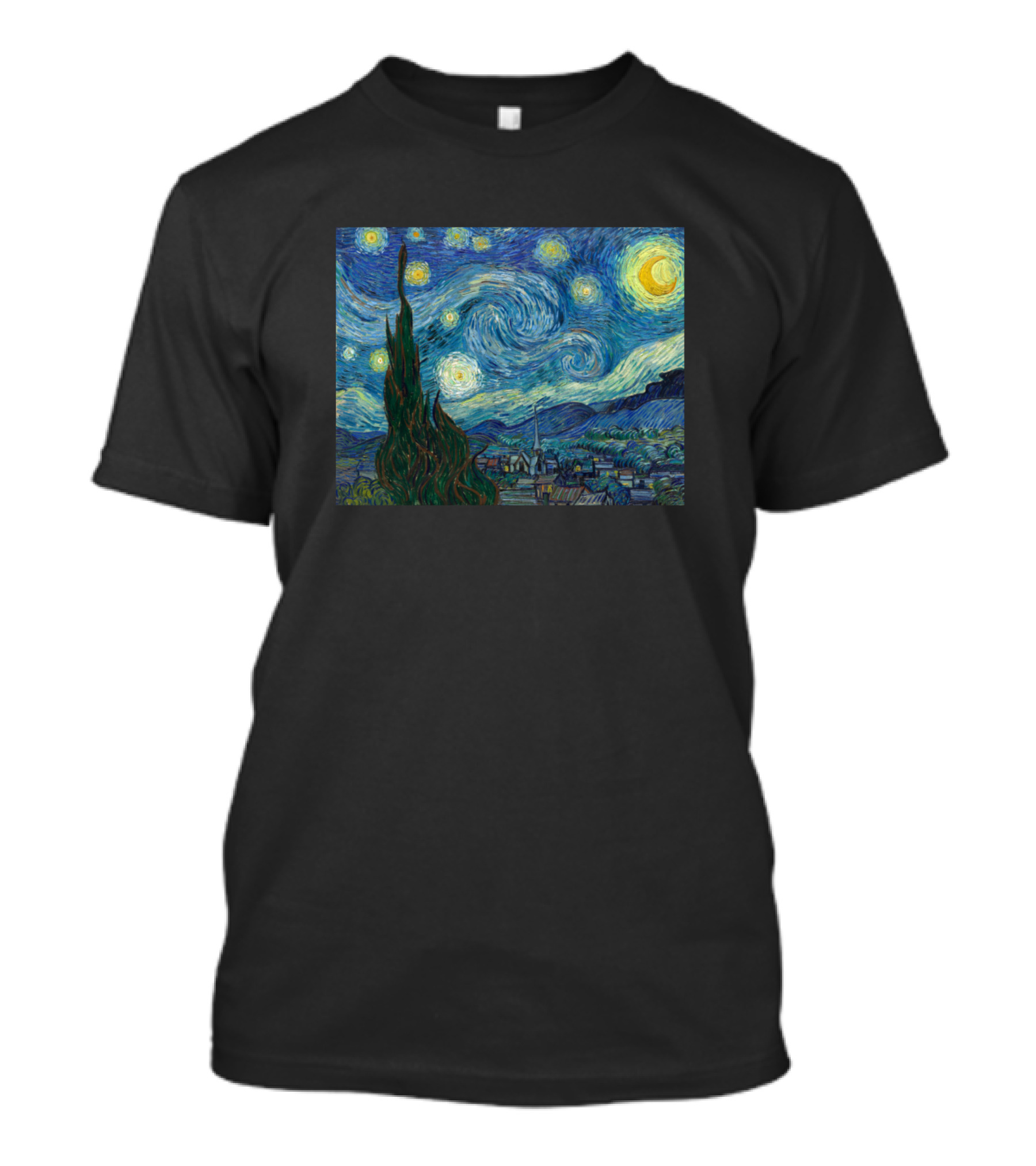 Vincent Van Gogh The Starry Night Painting Canvas Swirls And Stars T-Shirt