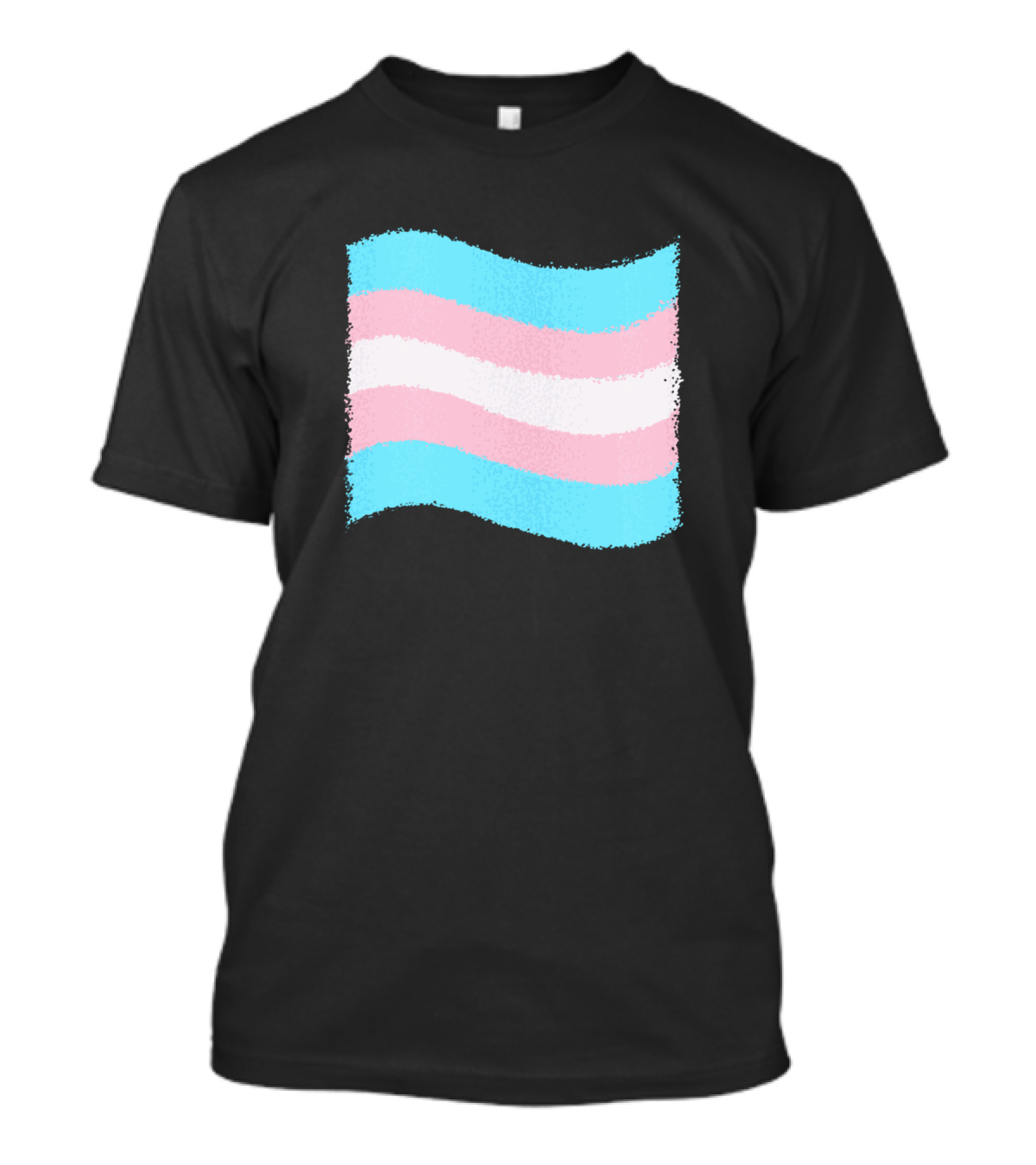 Trans Pride Flag Faded Brushstroke Style Iconic T-Shirt