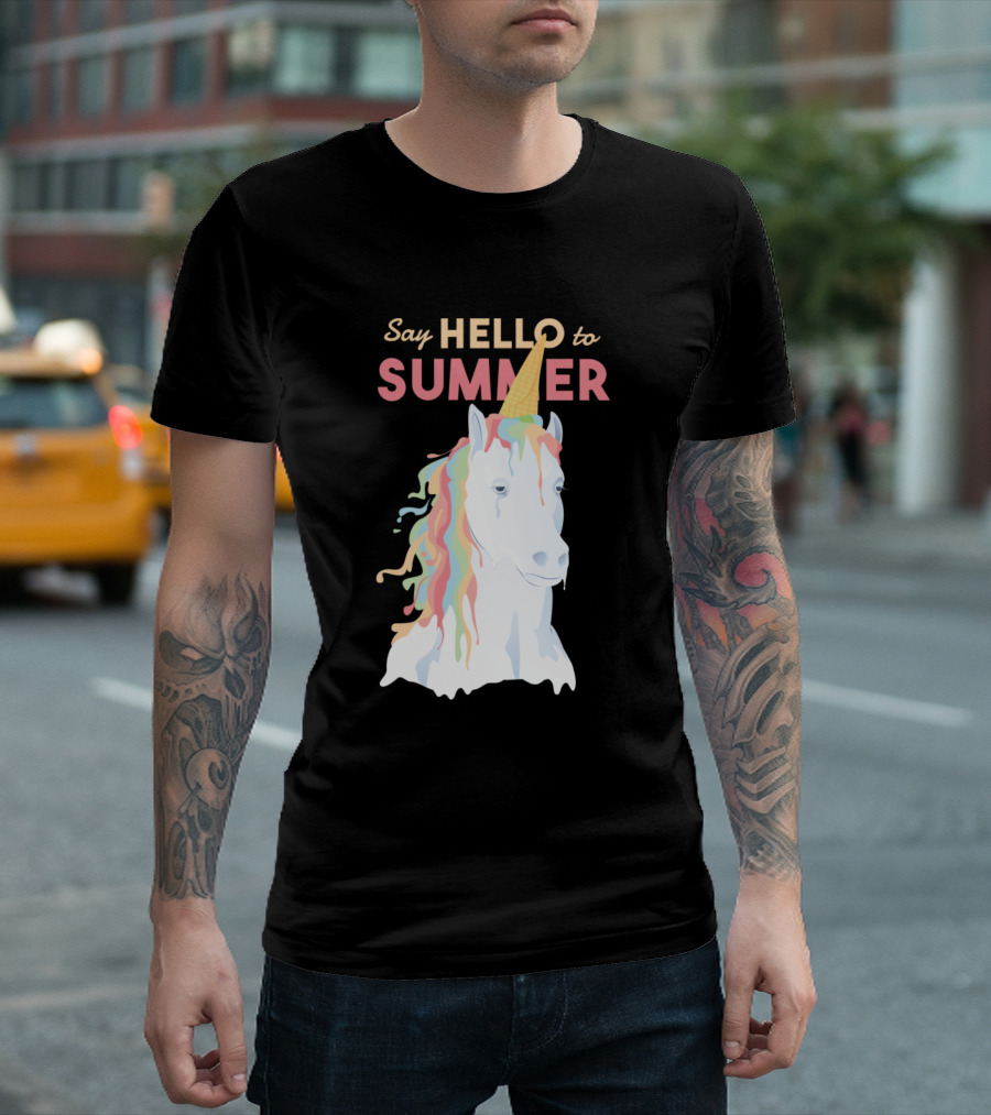 Say Hello to Summer Unicorn Ice Cream Cone Mane T-Shirt