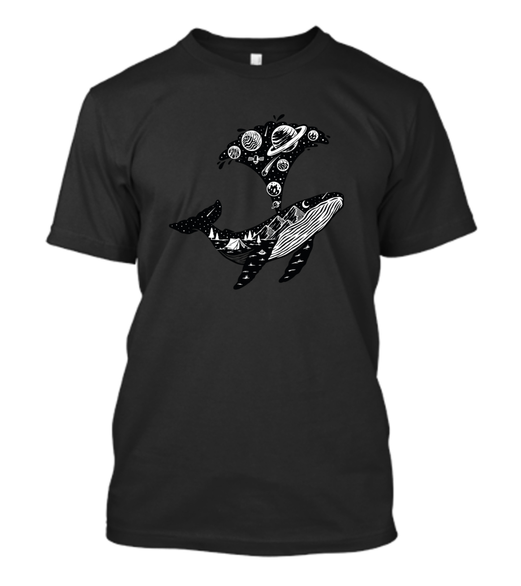 Wale Astronaut Space Galaxy Exploring Cosmic Whale Planets T-Shirt