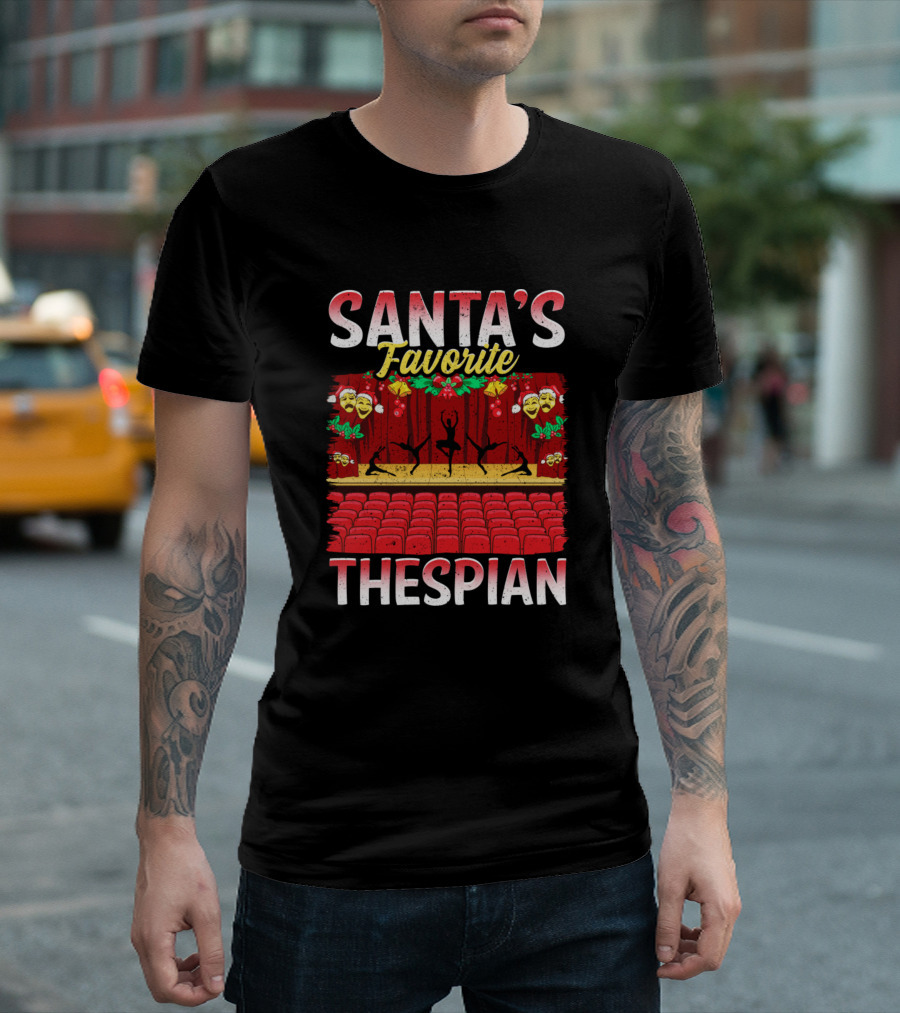 Santas Favorite Thespian Christmas Theater Stage Performance T-Shirt