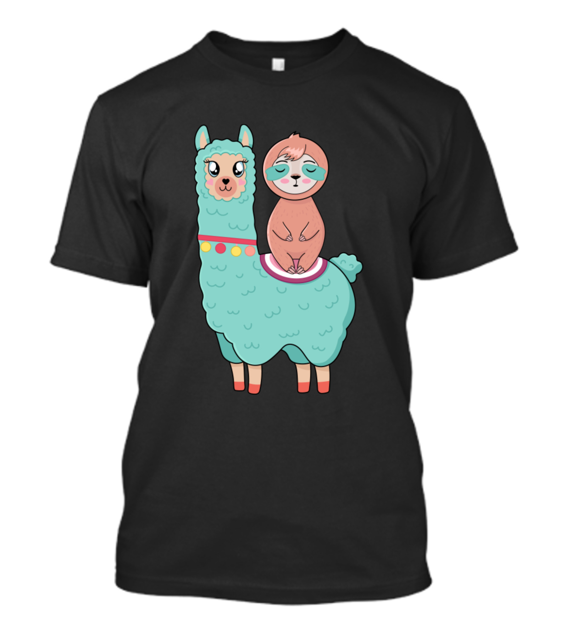 Funny Sloth Riding Llama Back To School Love T-Shirt