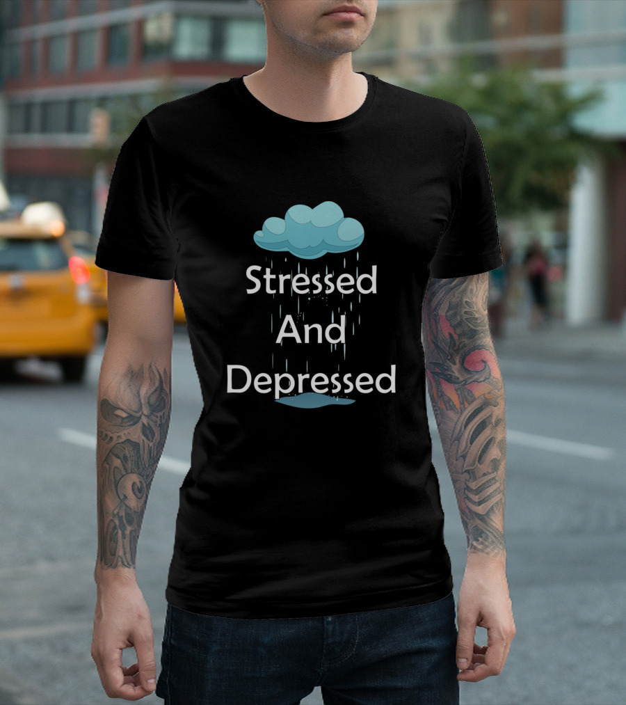 Stressed And Depressed Rainy Cloud Mood T-Shirt