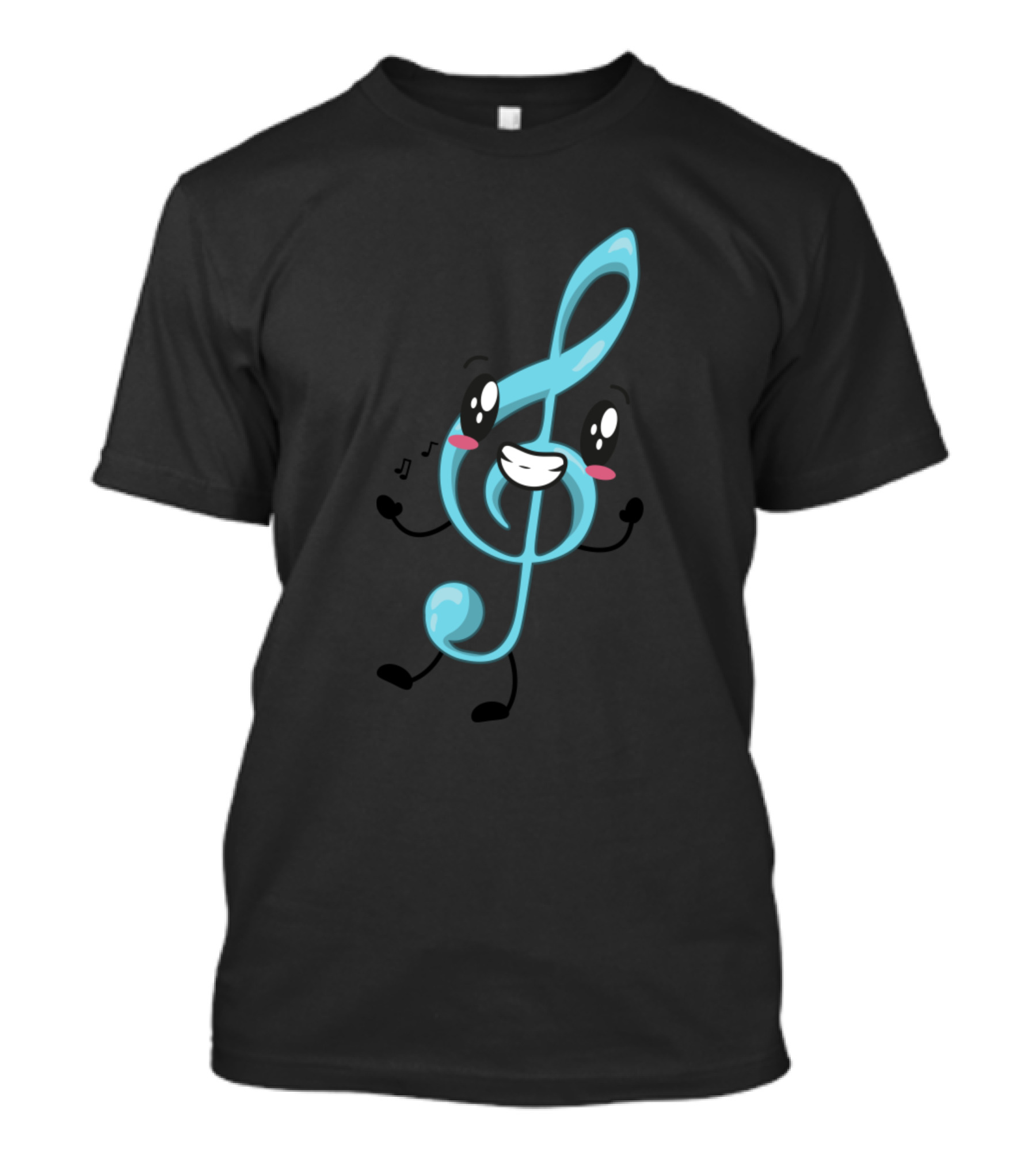 Treble Clef Musician Cartoon Character T-Shirt