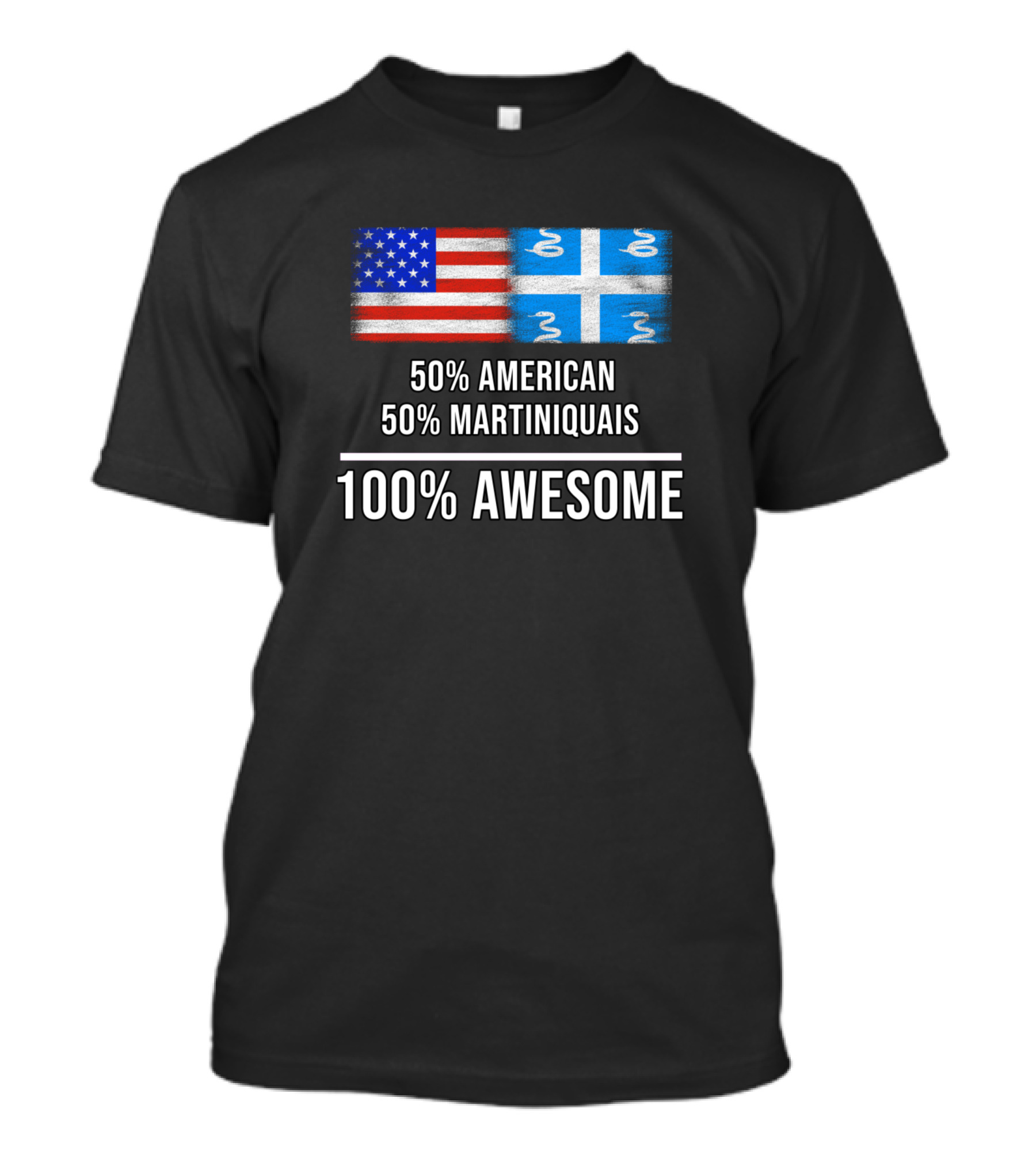 50 American 50 Martiniquais 100 Awesome US And Martinique Flags T-Shirt