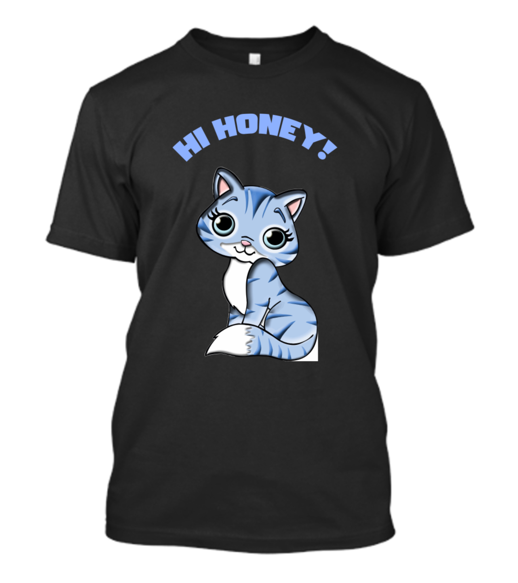 HI HONEY ADORABLE BLUE KITTEN T-Shirt