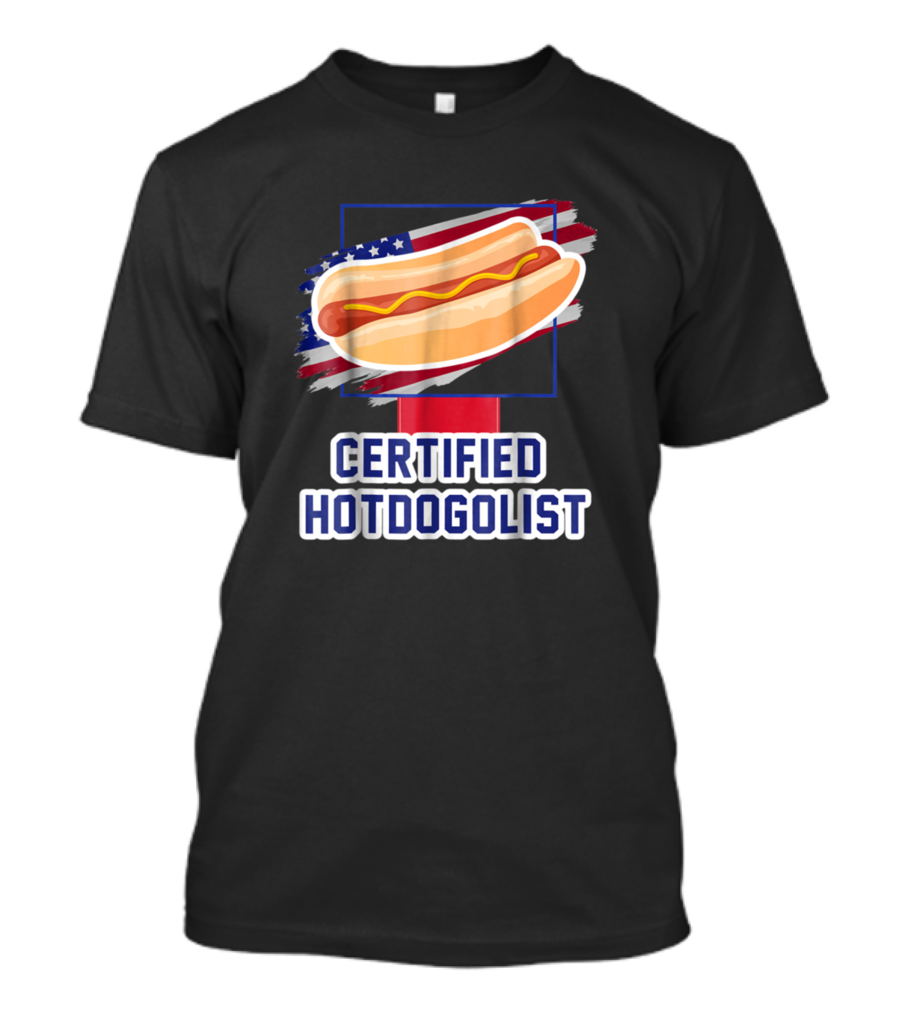 Certified Hotdogolist American Flag Hotdog T-Shirt
