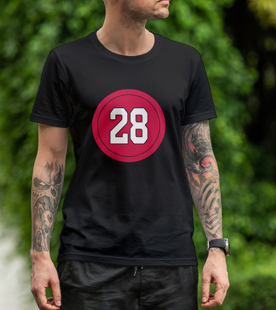 Charles Washington 28 Red Circle T-Shirt