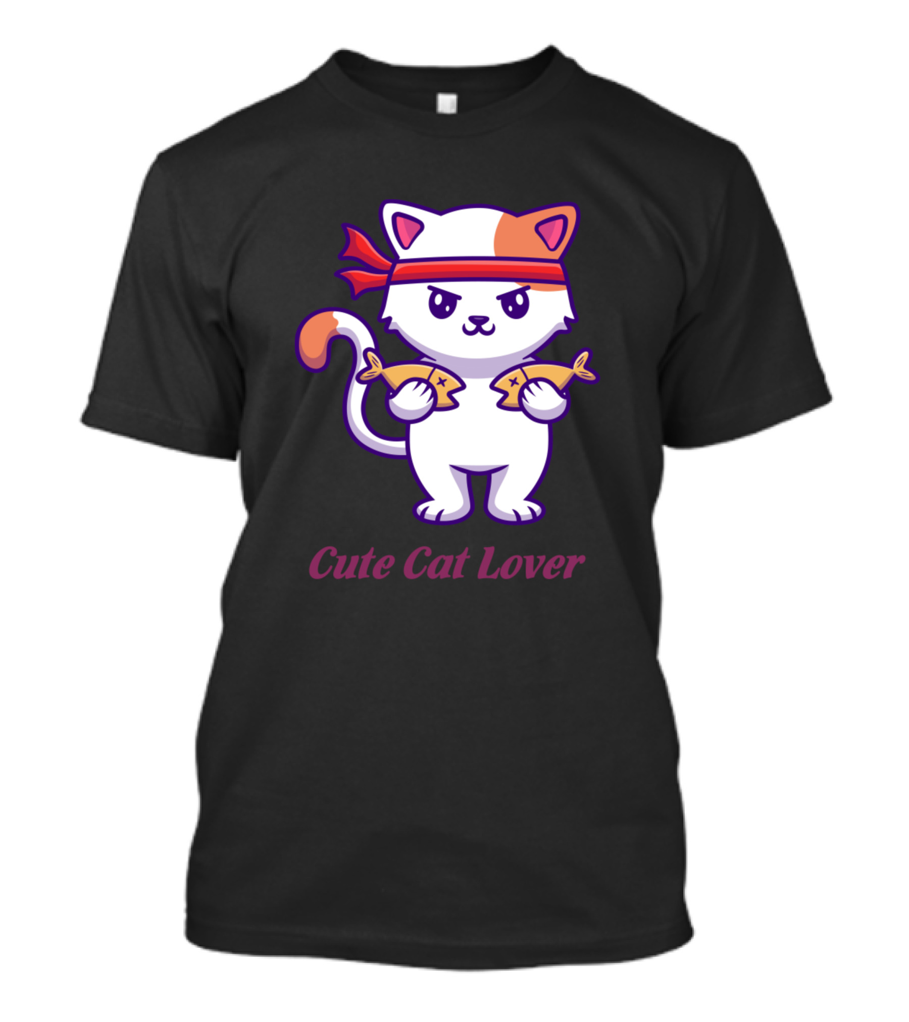Cute Cat Lover Fish Fighter Ninja Kitty T-Shirt