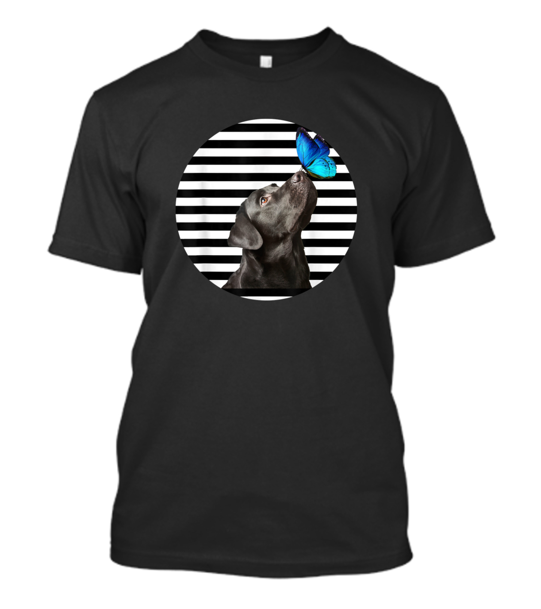 Black Labrador Retriever With Blue Butterfly Nose Dog Owner Pet T-Shirt