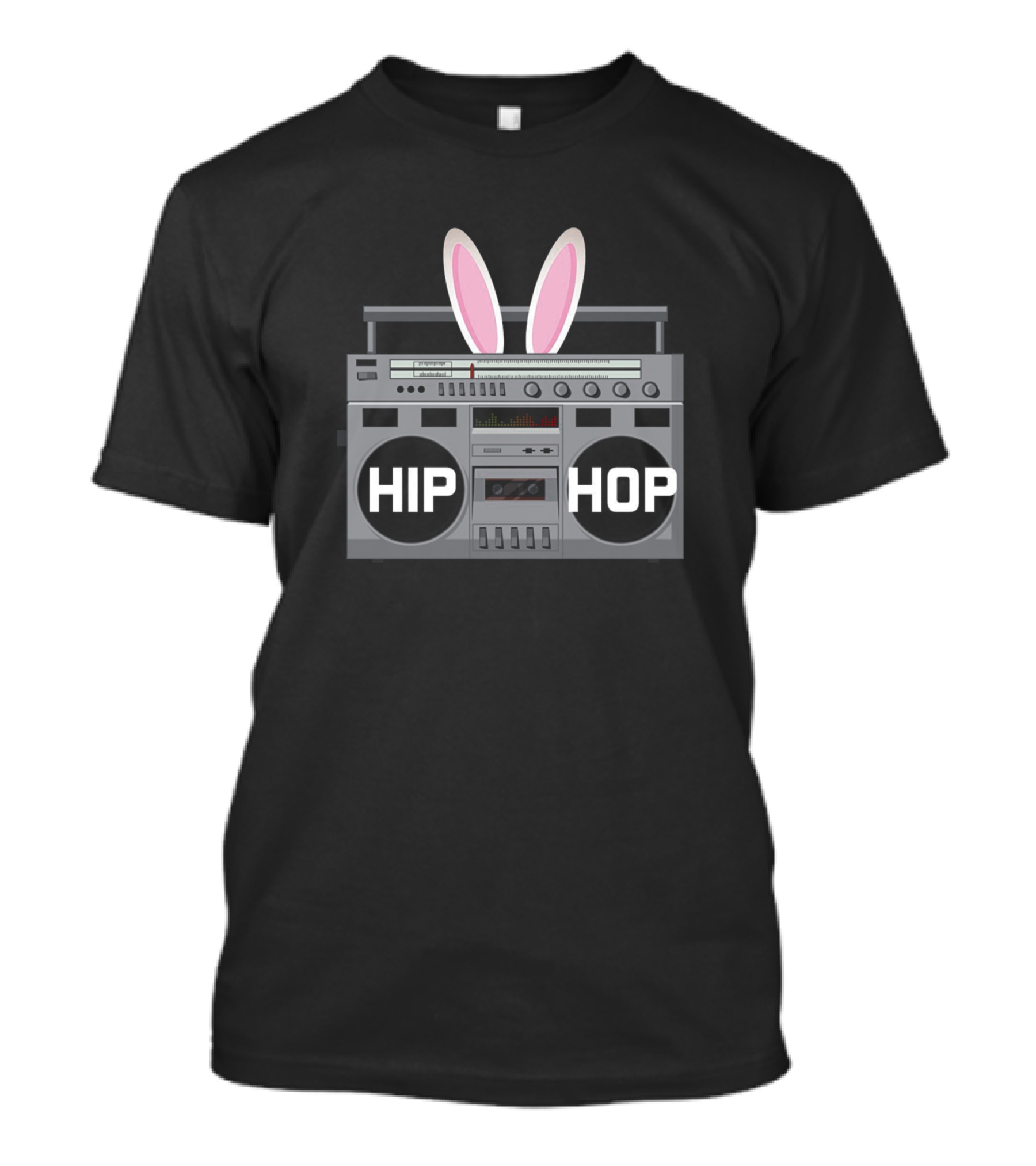 Hip Hop Bunny Ears Boombox Cassette Music Easter Day Fan T-Shirt