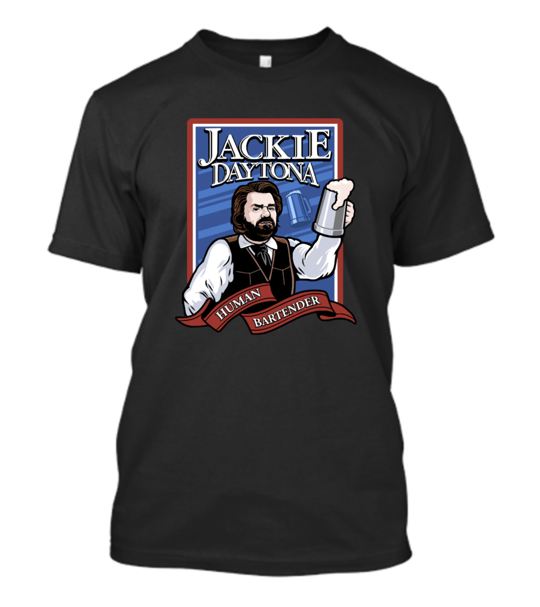 Jackie Daytona Human Bartender Illustration With Beer Mug T-Shirt