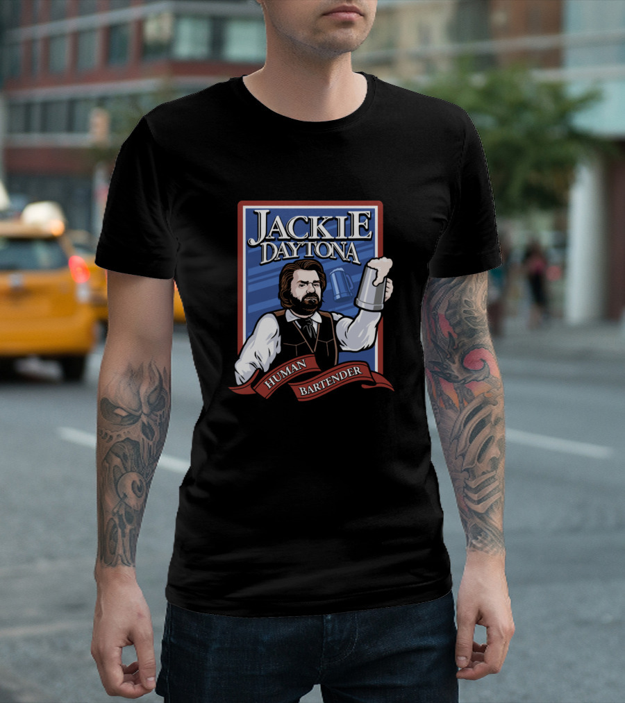 Jackie Daytona Human Bartender Illustration With Beer Mug T-Shirt