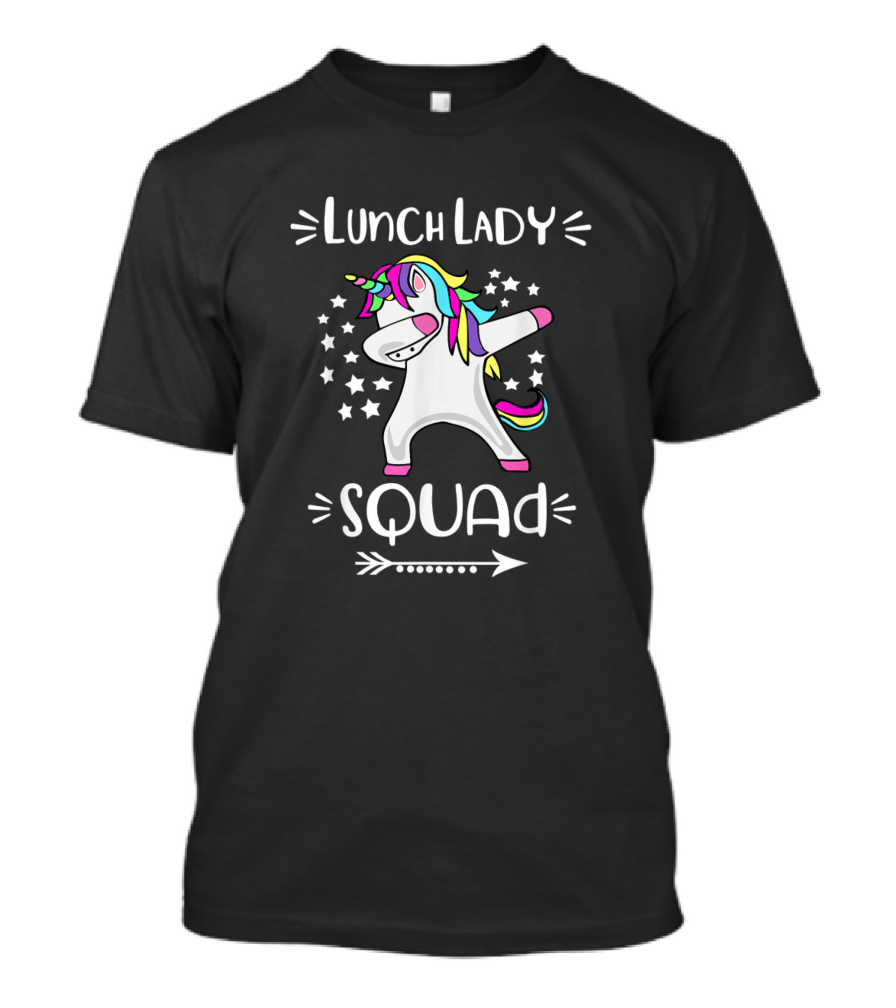 Lunch Lady Squad Dabbing Unicorn Stars T-Shirt