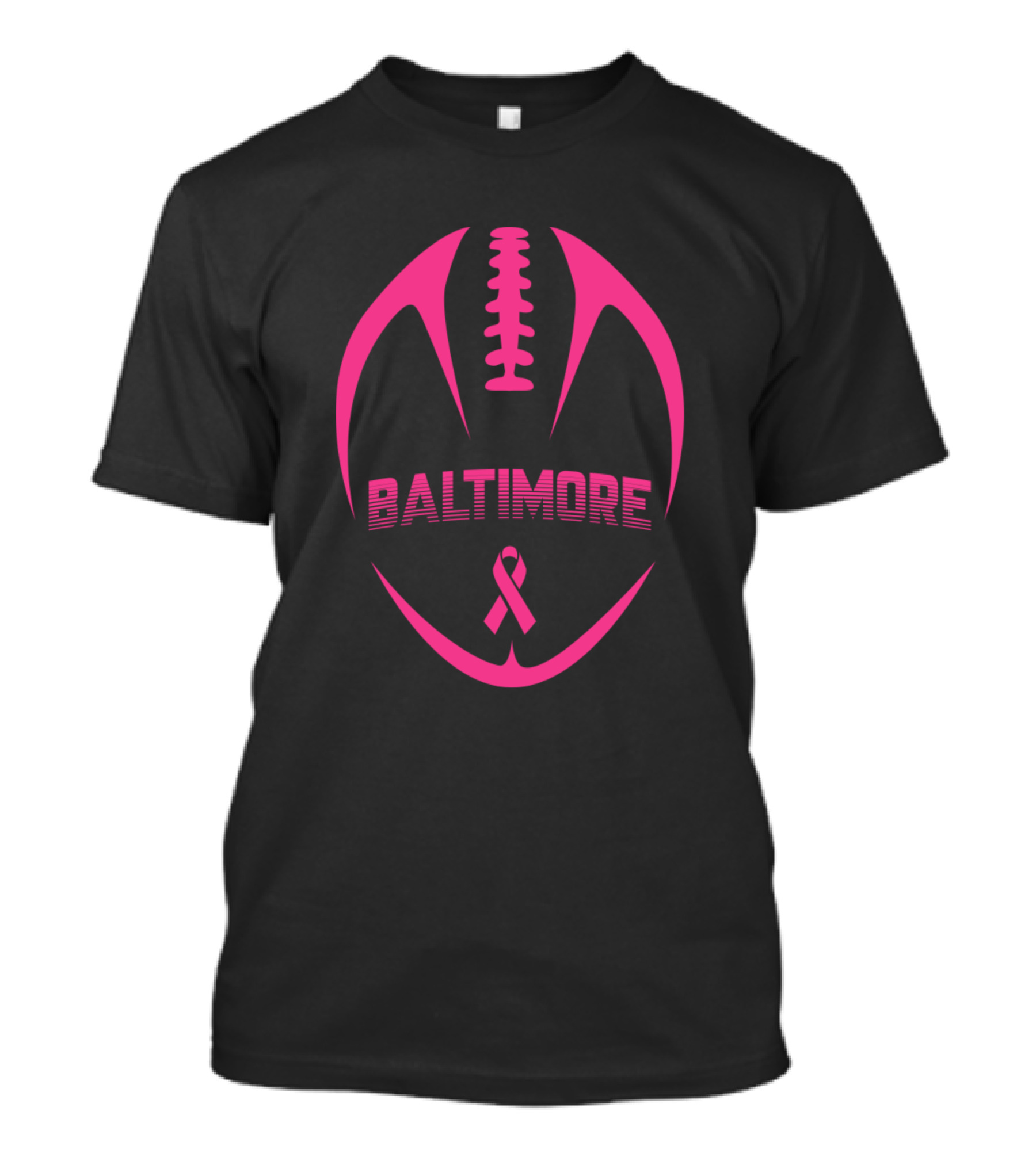 Baltimore Breast Cancer Awareness Football Pink T-Shirt