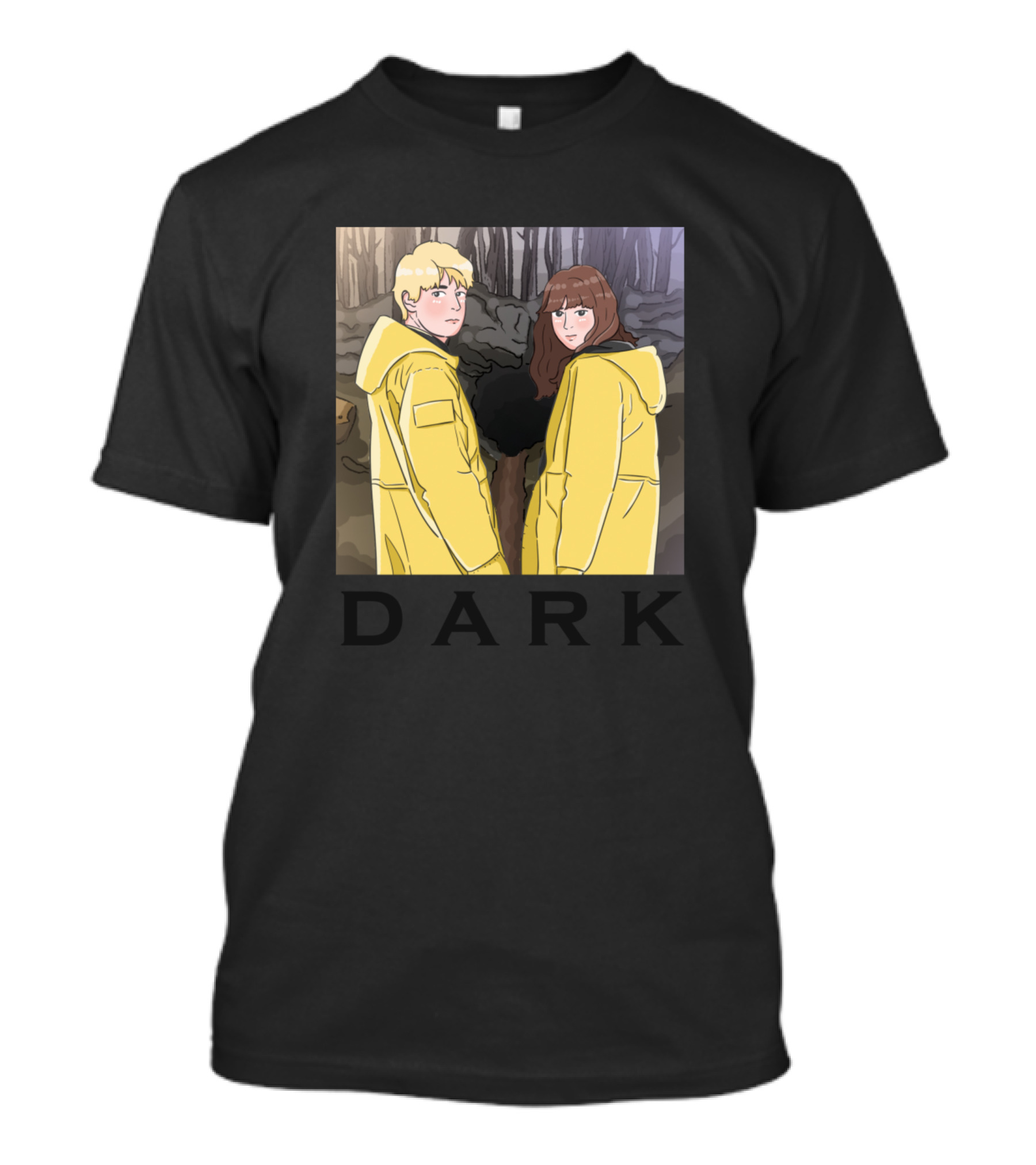 Dark Yellow Jackets Forest Scene T-Shirt