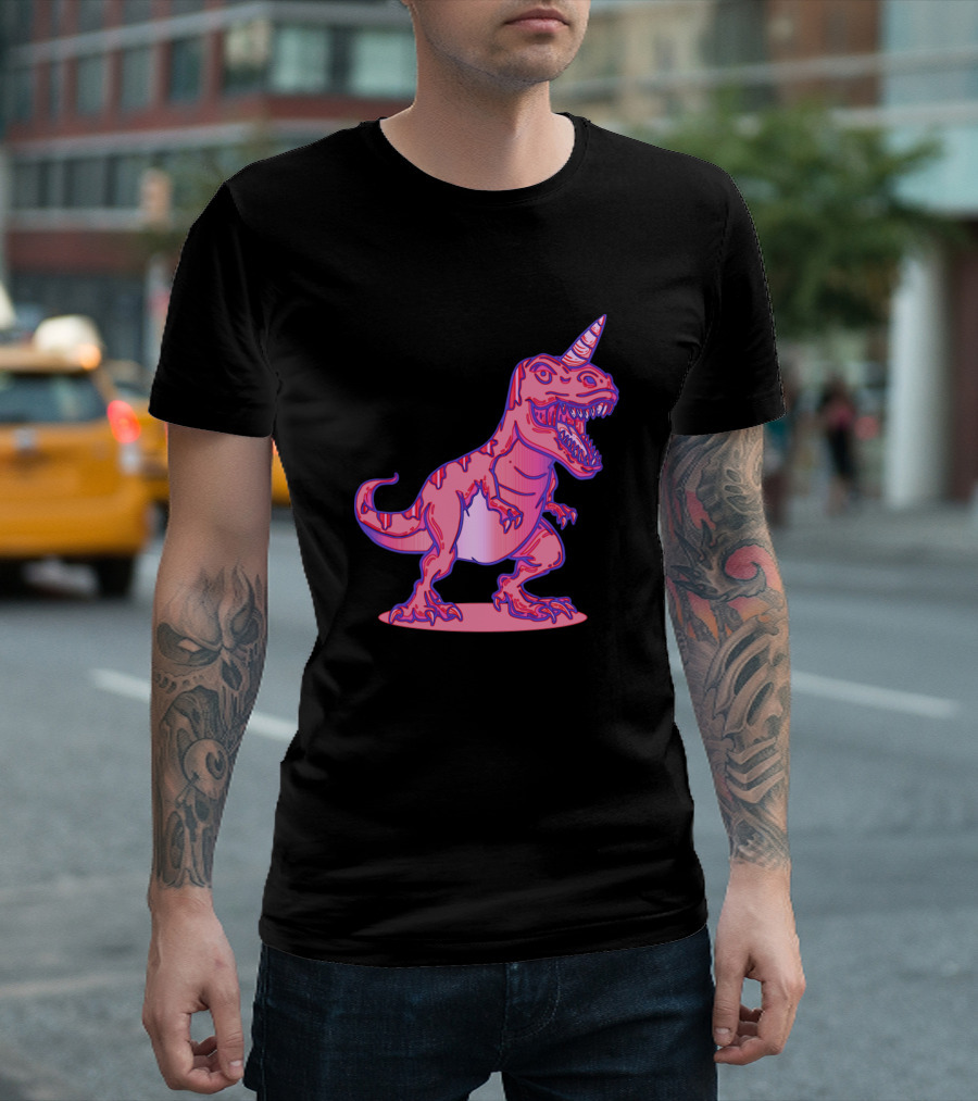 Dinosaur Unicorn Costume Halloween Pumpkin Moon T-Shirt