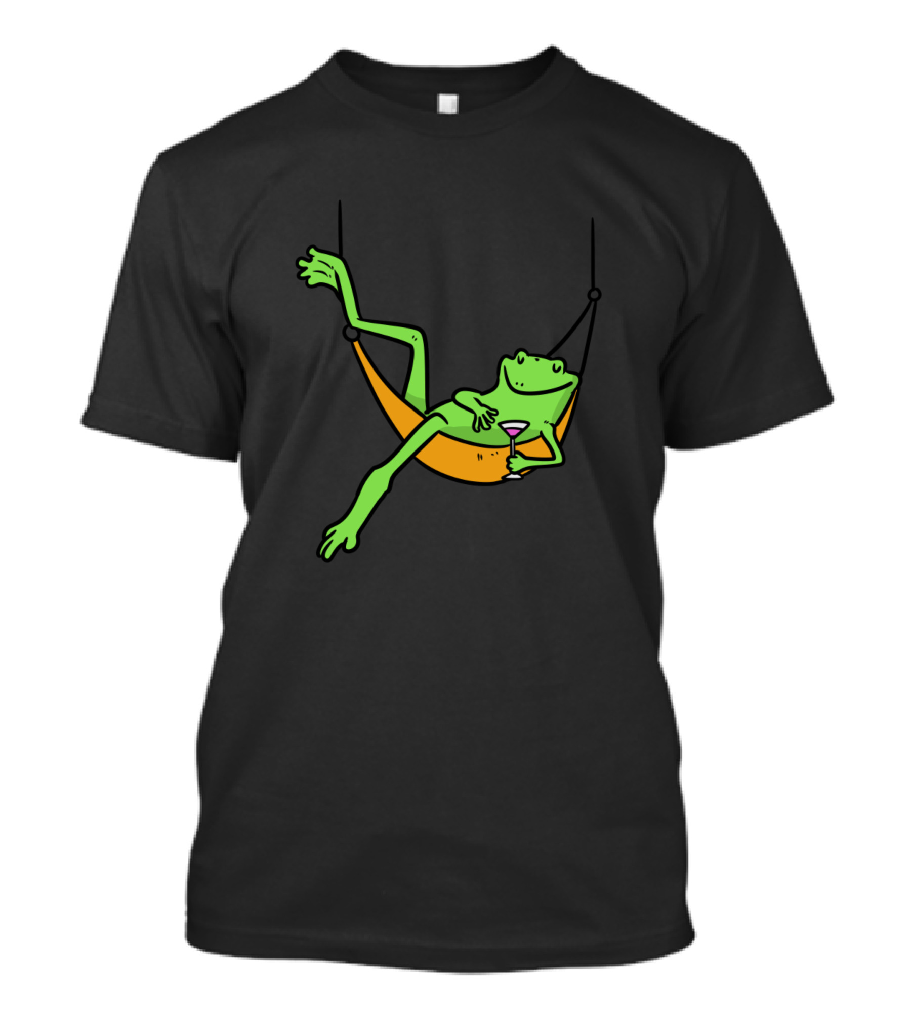 Relaxed Frog Lounging On Hammock With Drink T-Shirt