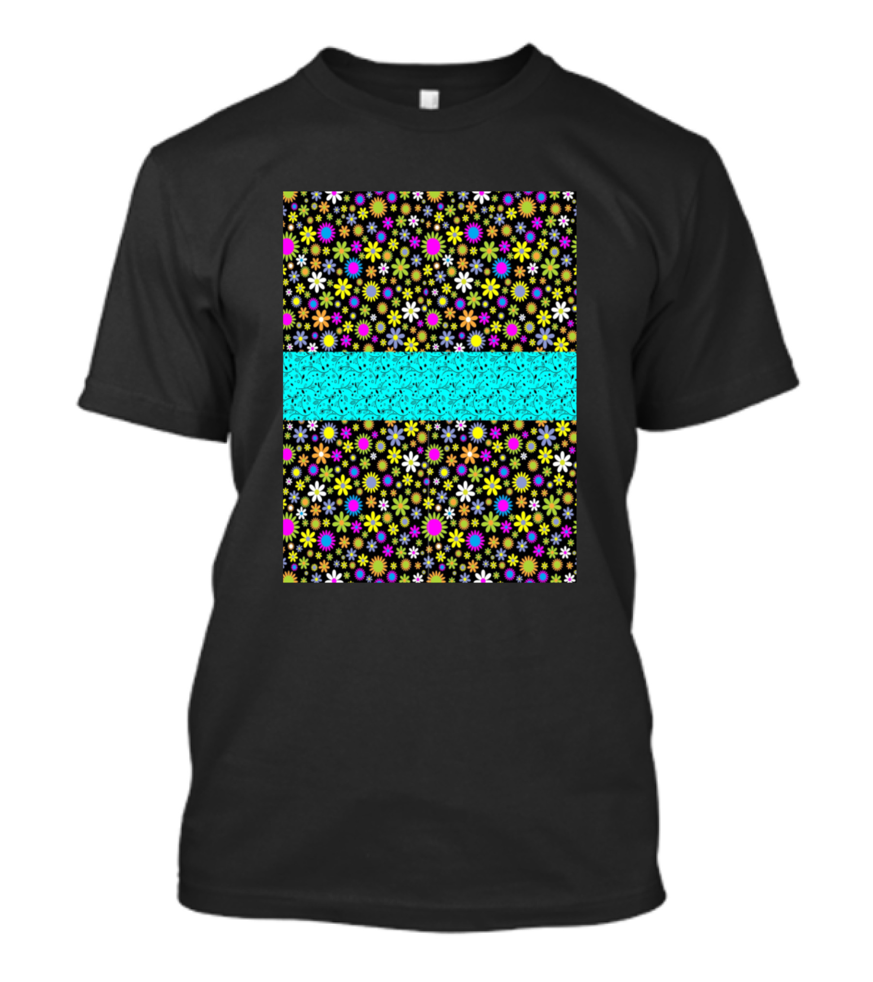 Hawaiian Style Floral Pattern With Vibrant Flower T-Shirt