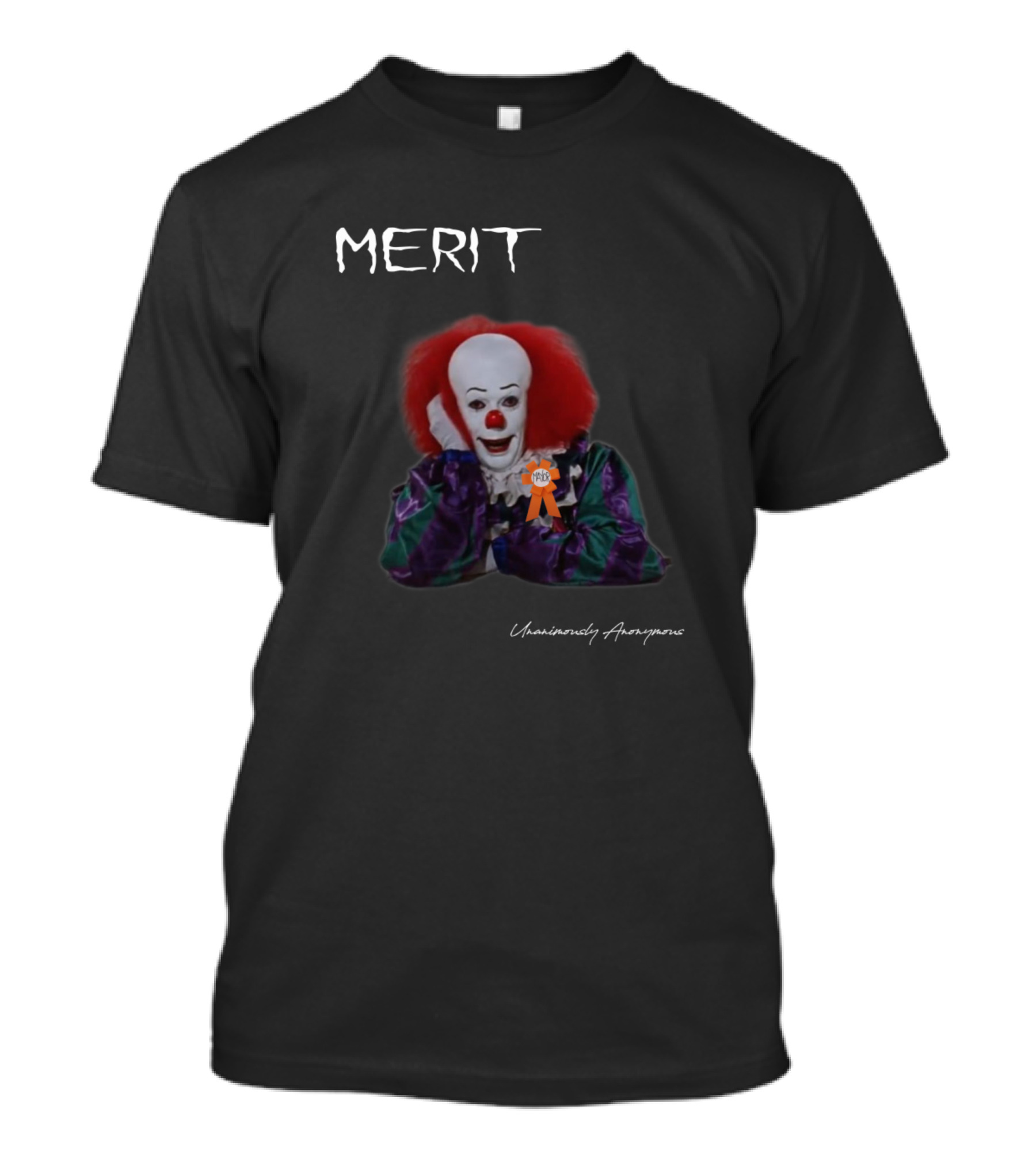 MERIT Unanimously Anonymous Clown With Red Hair T-Shirt