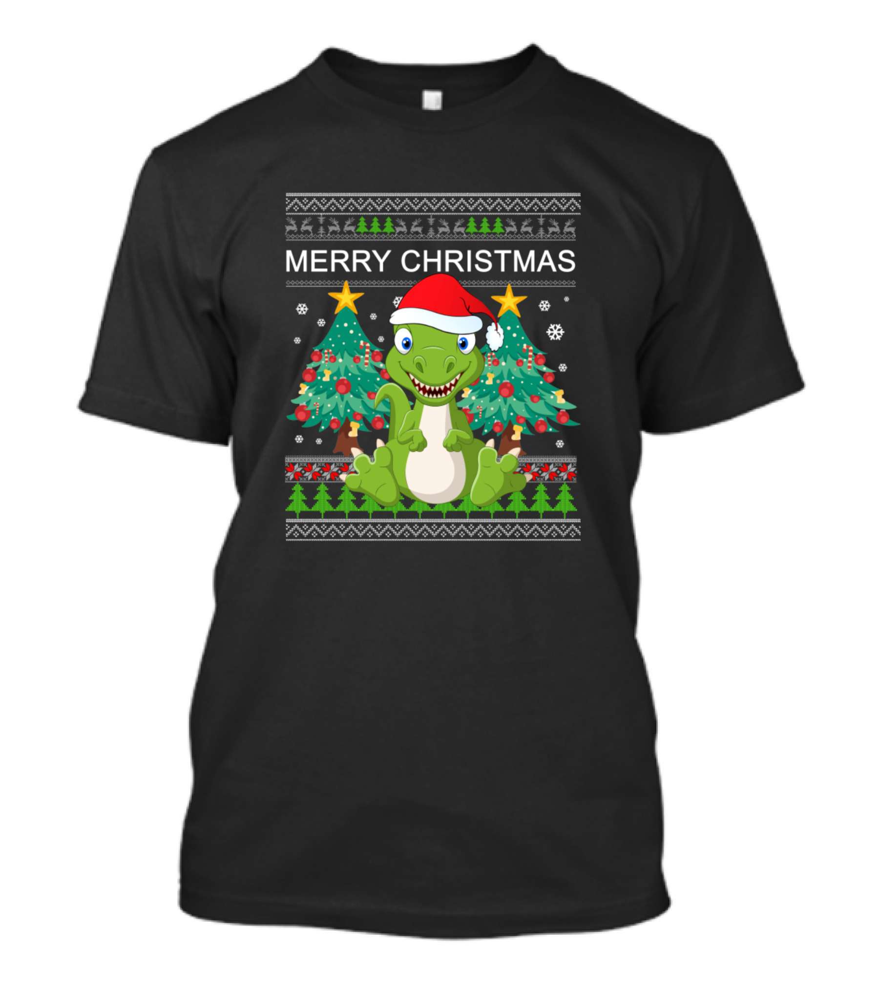 Merry Christmas Dinosaur Ugly T-Shirt