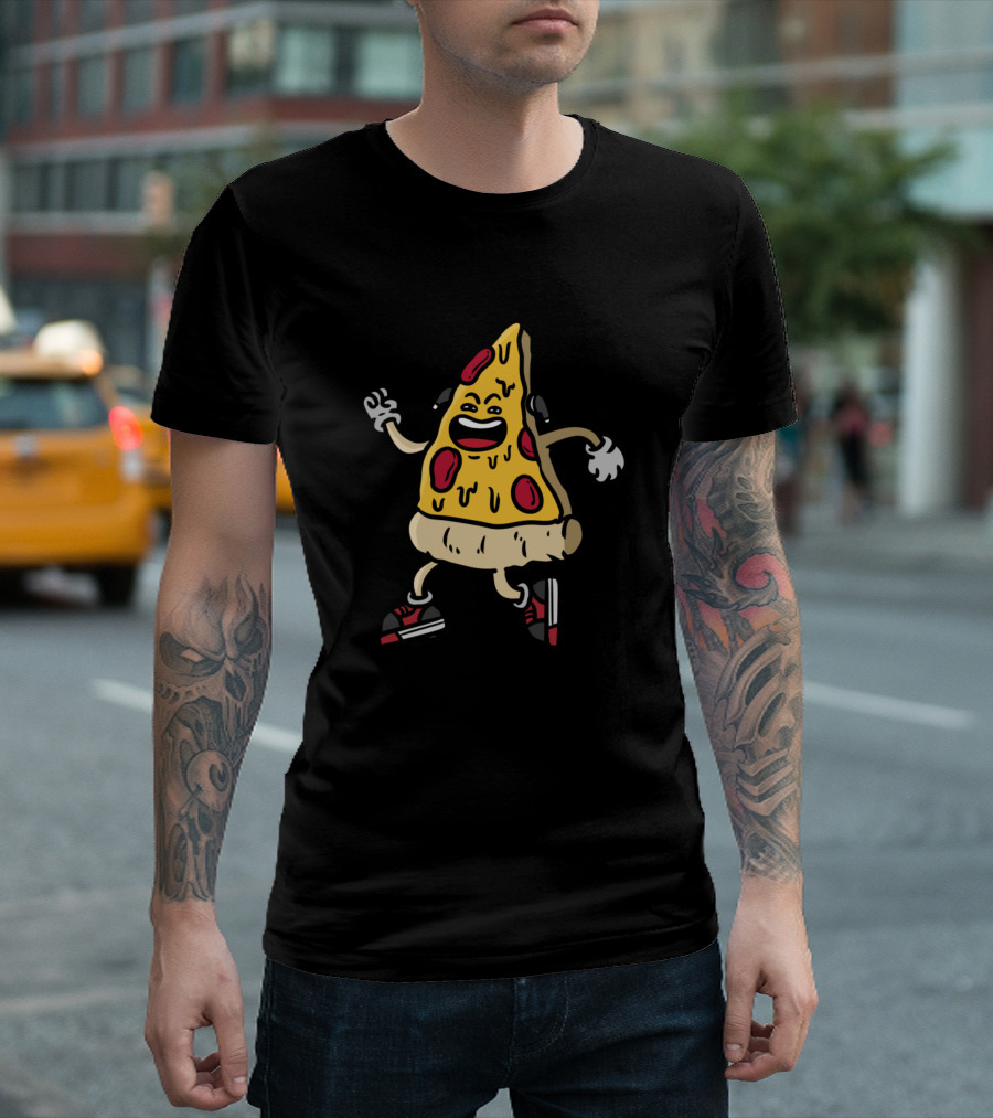 Pizza Hipster Slice With Headphones And Sneakers Fast Food Fun T-Shirt