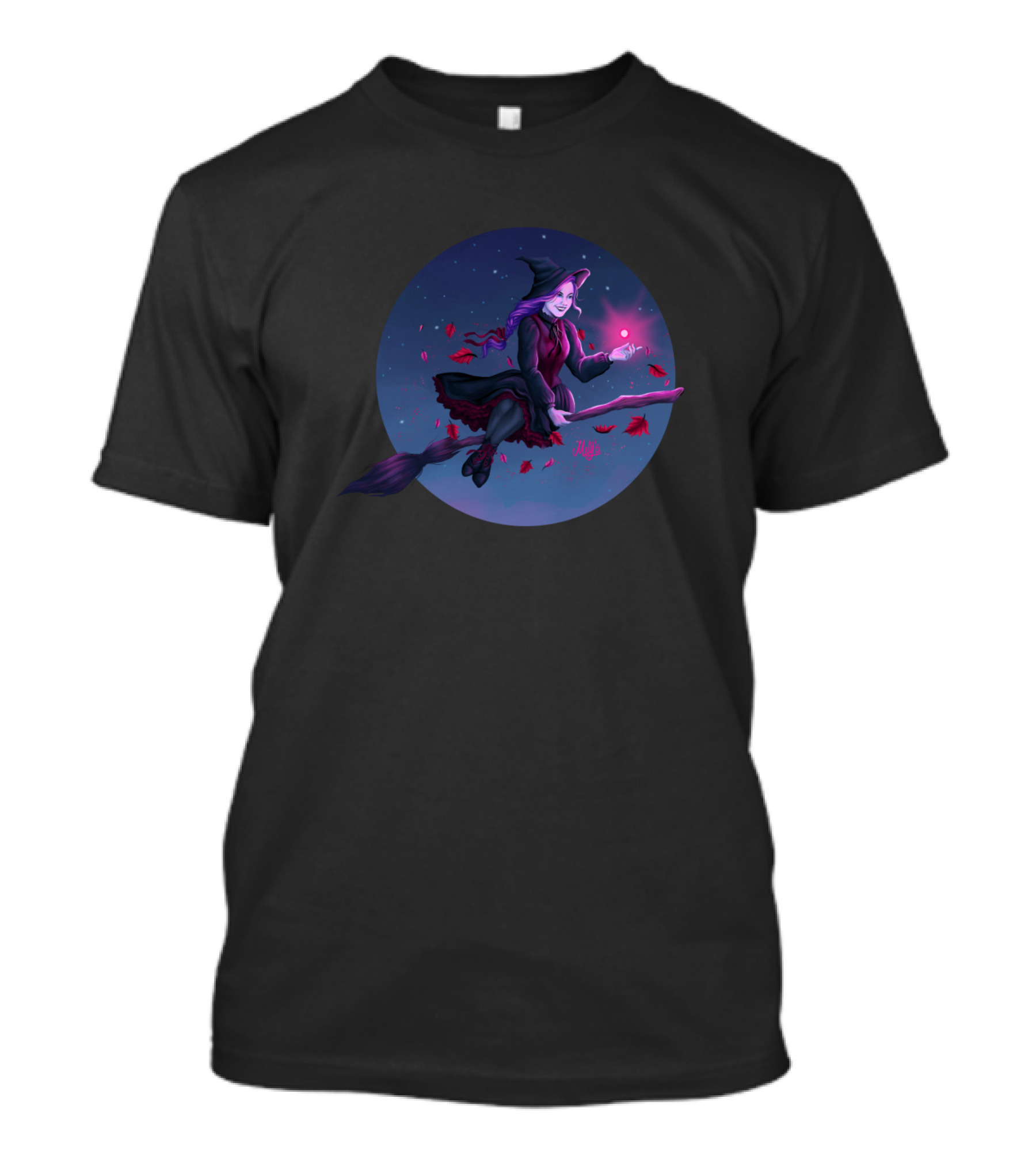 Witch Witch Witch Flying Broomstick Magic Circle T-Shirt