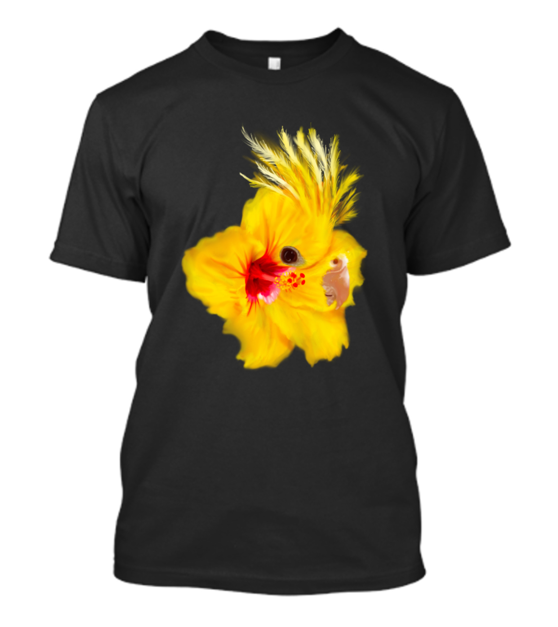 Yellow Cockatiel Hibiscus Fusion T-Shirt