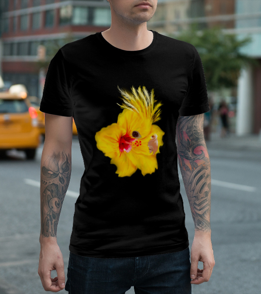 Yellow Cockatiel Hibiscus Fusion T-Shirt