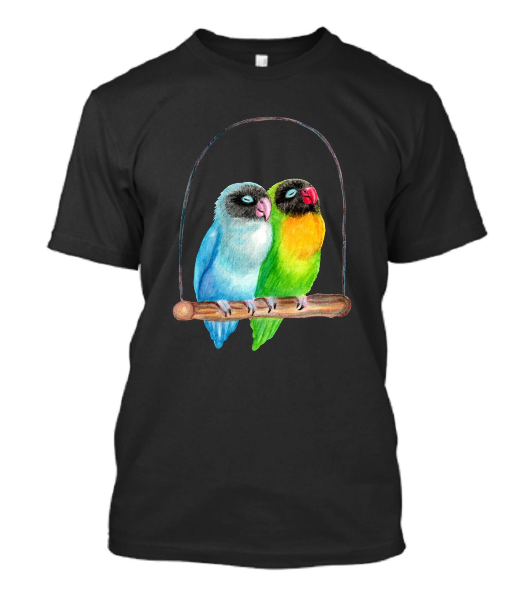 Sleepy Lovebirds On Swing Perch T-Shirt