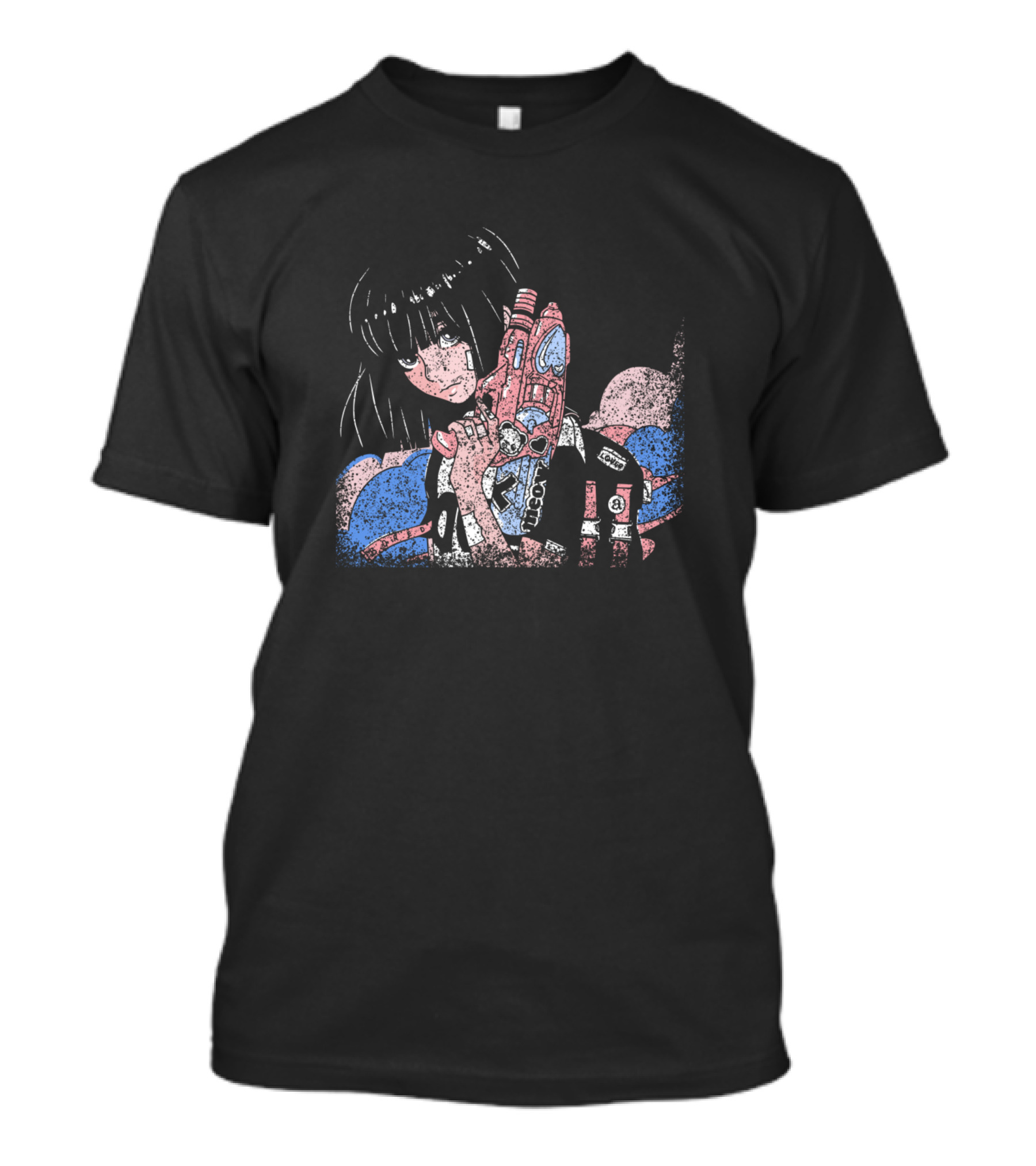 Anime Girl Holding Vibrant Water Gun T-Shirt