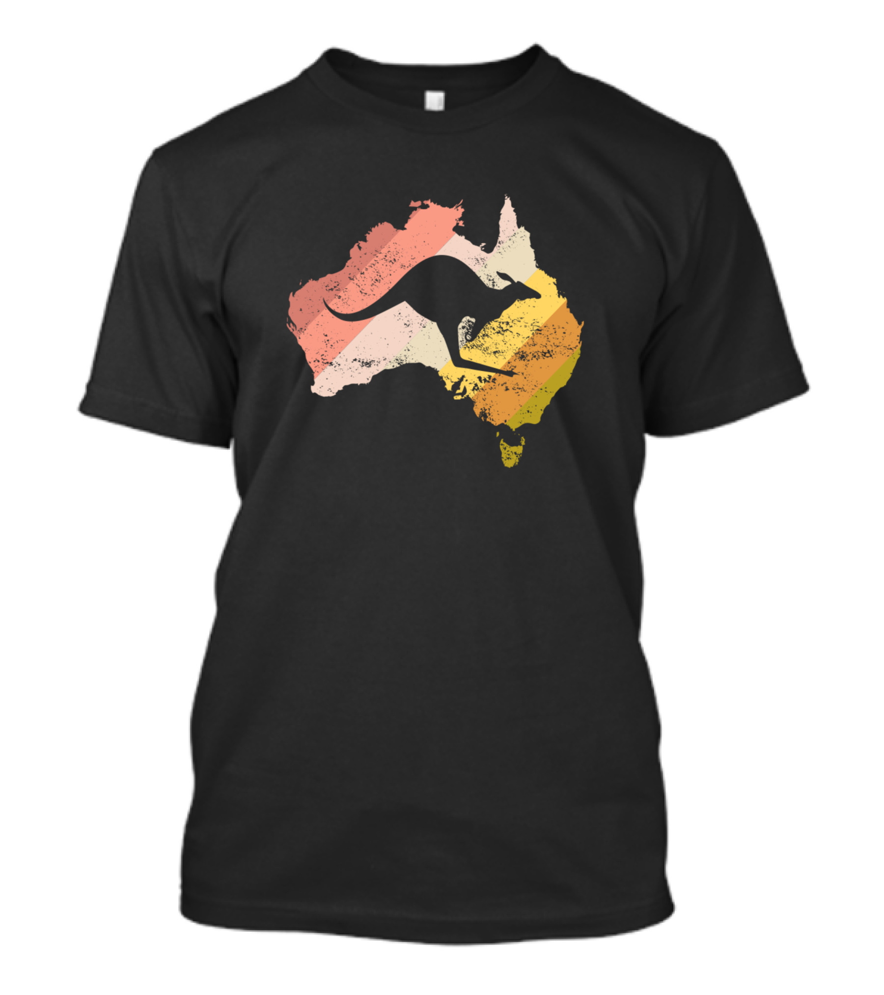 Australia Wallabies Vintage Kangaroo Map Retro Travel T-Shirt