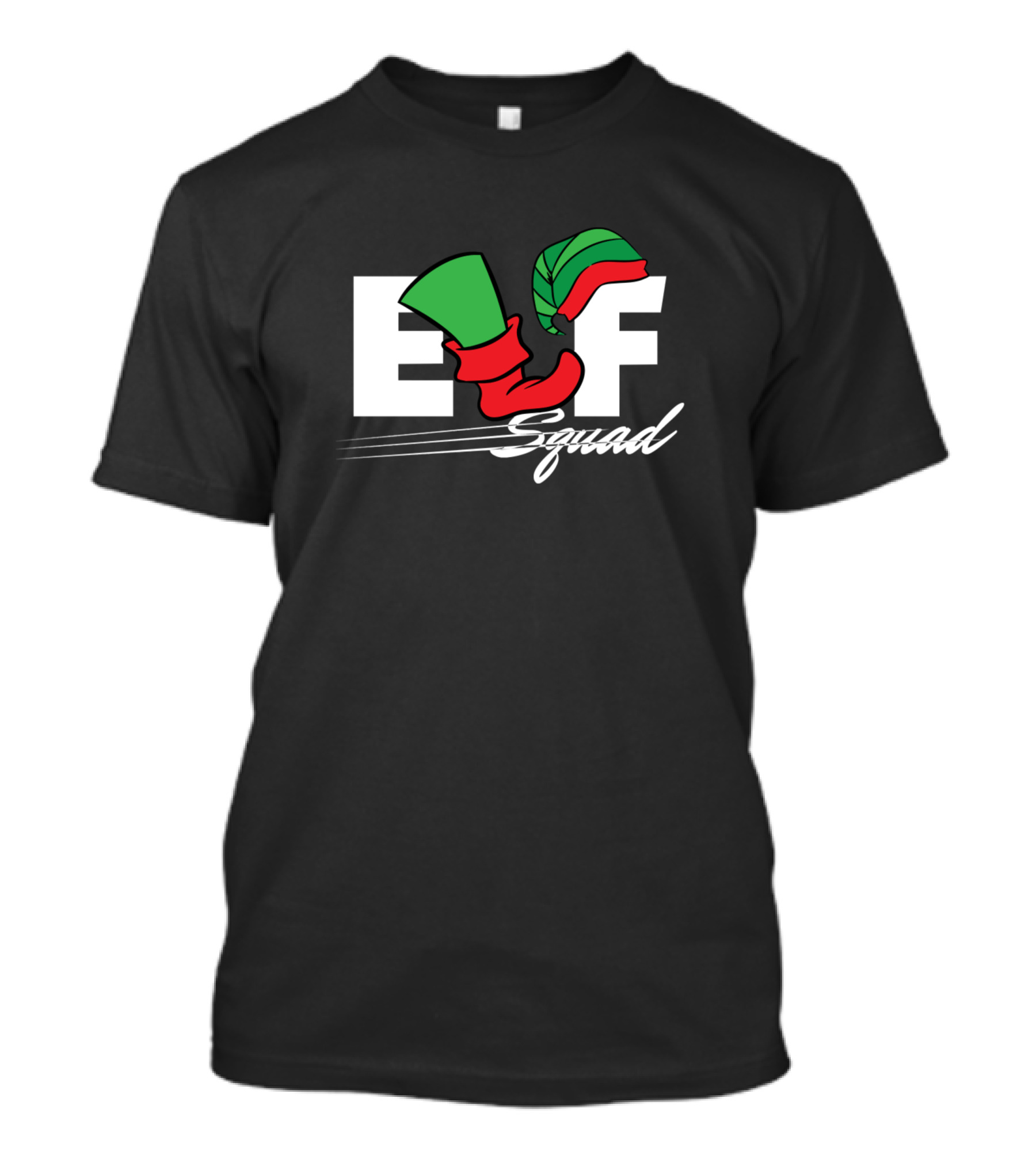 Elf Squad Christmas Design With Elf Hat And Shoe T-Shirt