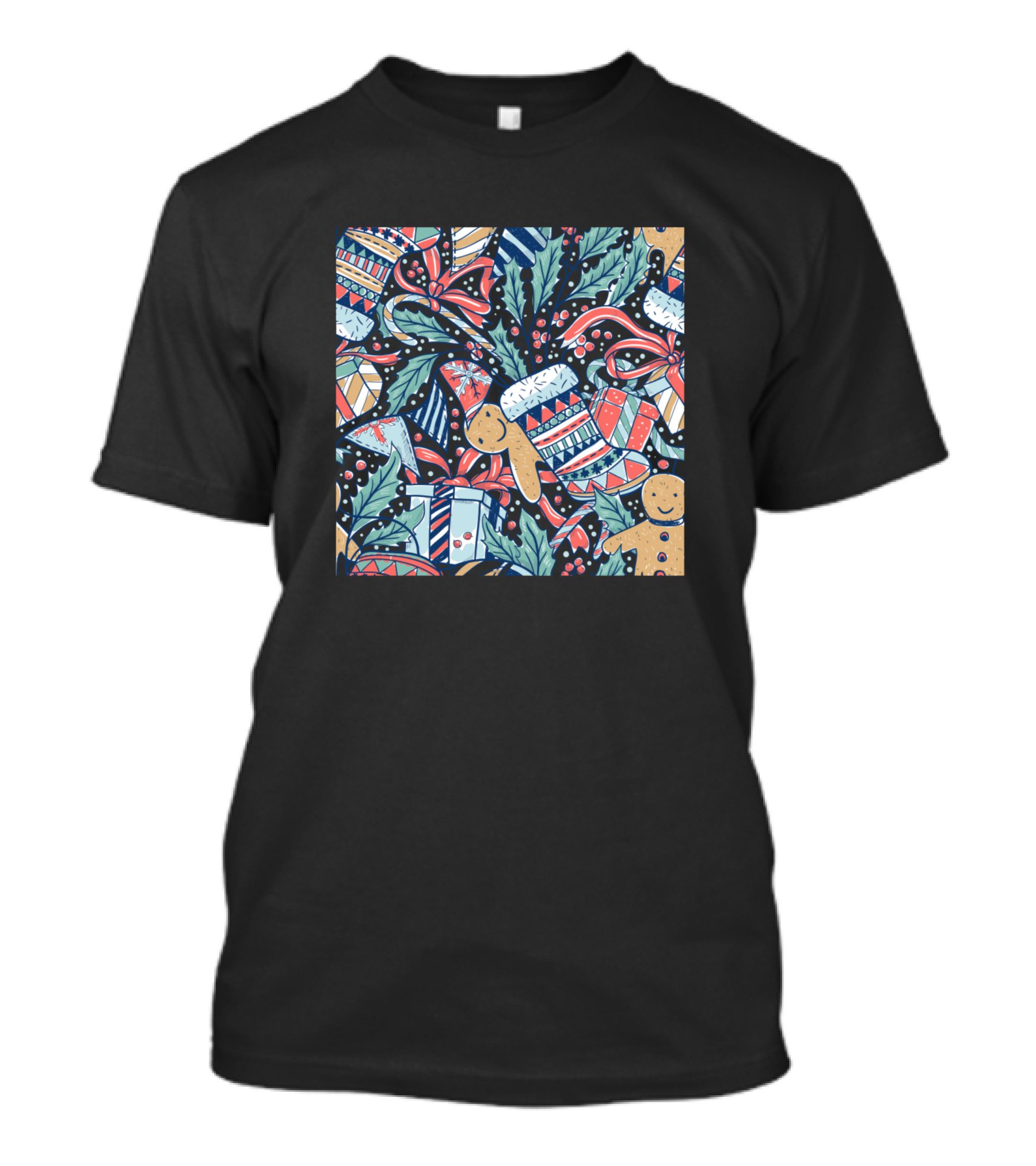 Christmas Time Festive Gifts And Gingerbread T-Shirt
