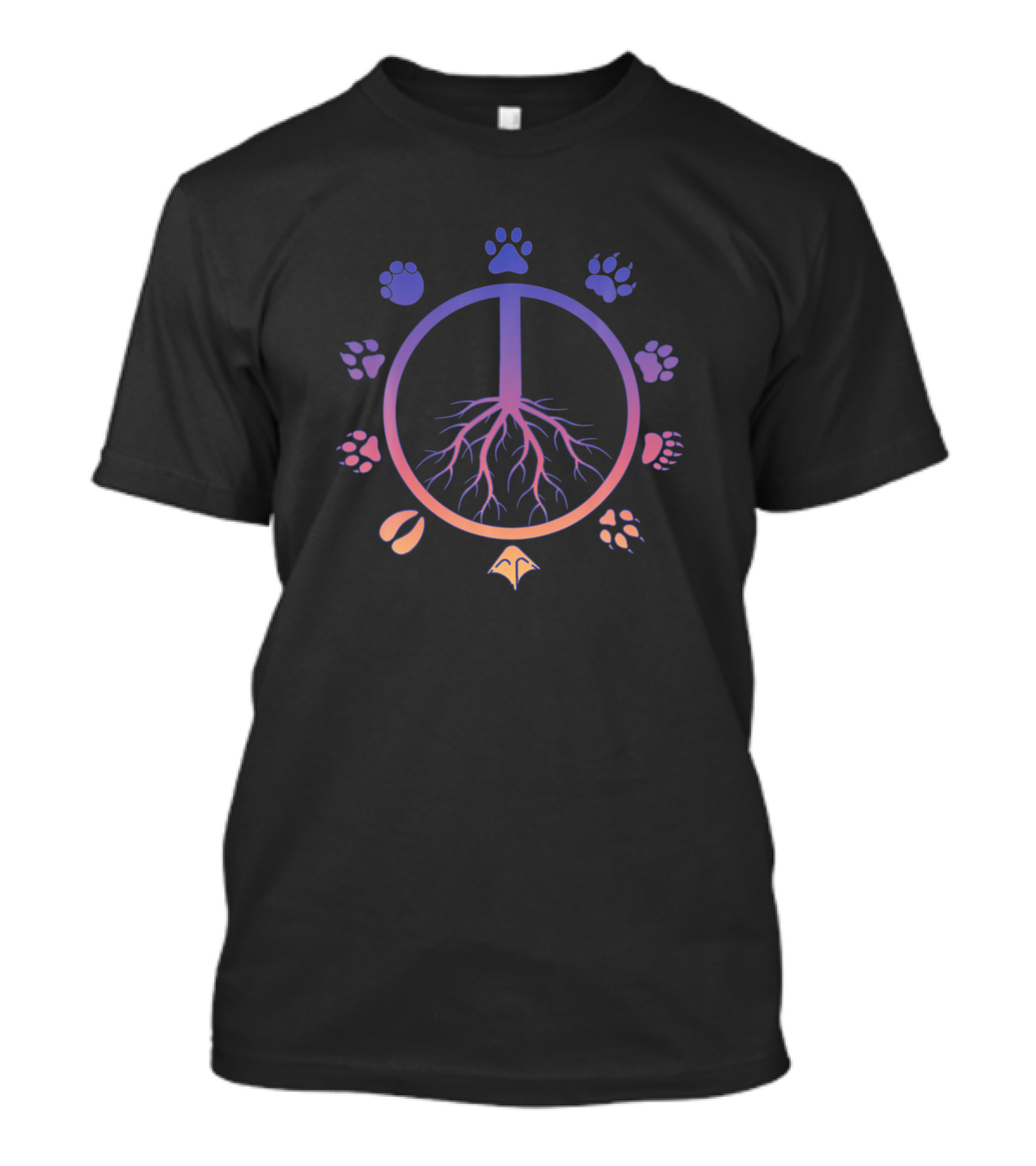 Cool Peace Sign Animal Rights Paw Prints Roots T-Shirt
