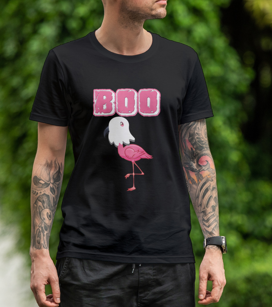 Boo Flamingo Ghost Costume T-Shirt