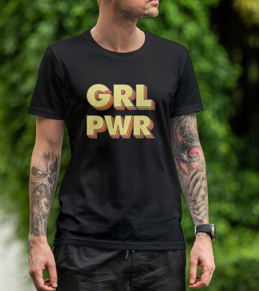 GRL PWR Vintage Retro Bold Text Empowerment T-Shirt