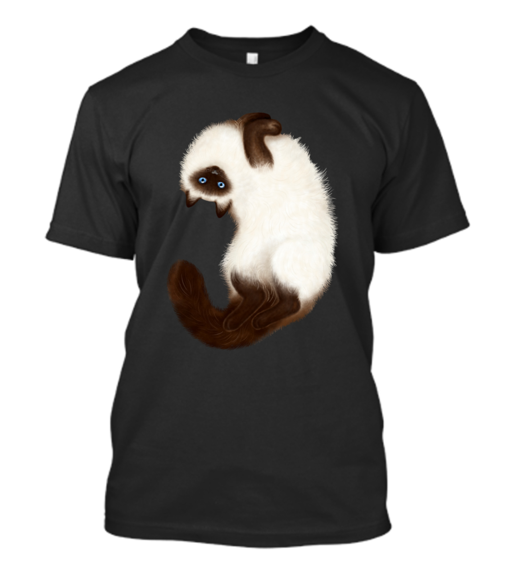 Himalayan Cat On Dark Background With Brown And White Fur T-Shirt