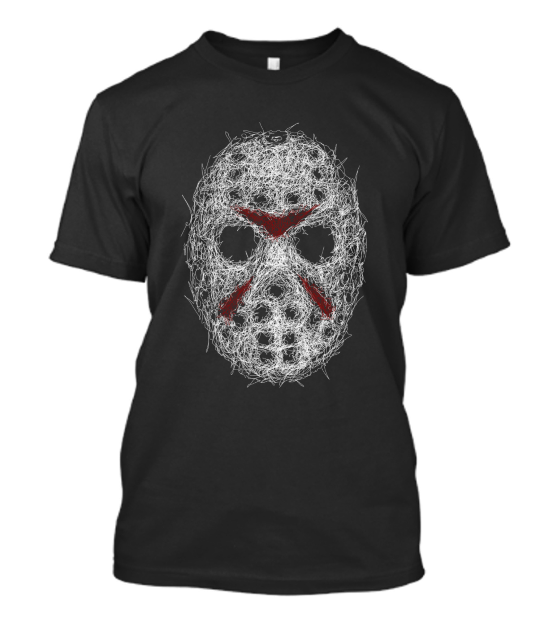 Jason Voorhees Hockey Mask Sketch Horror Movie T-Shirt