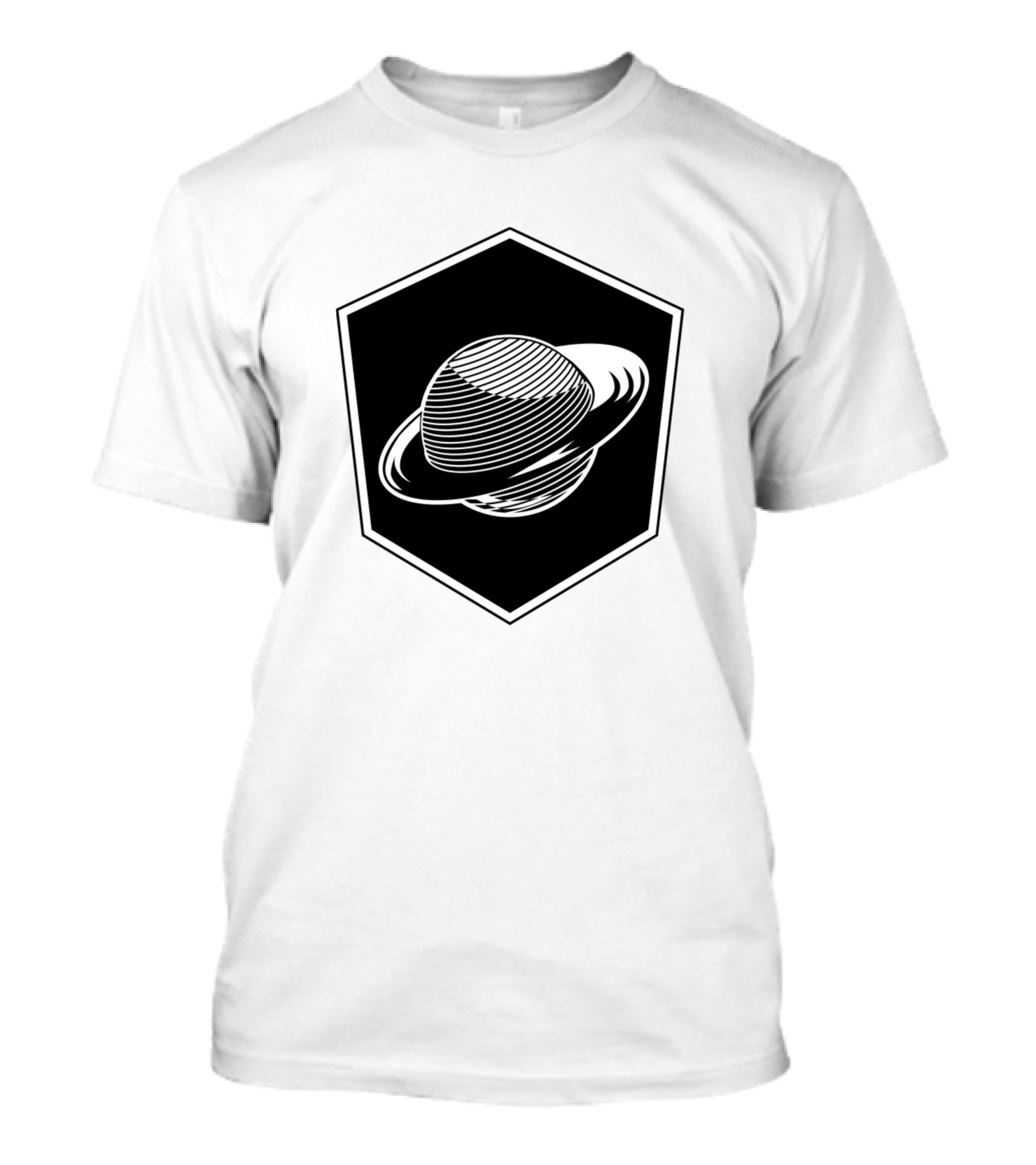 Outer Space Saturn Hexagonal T-Shirt
