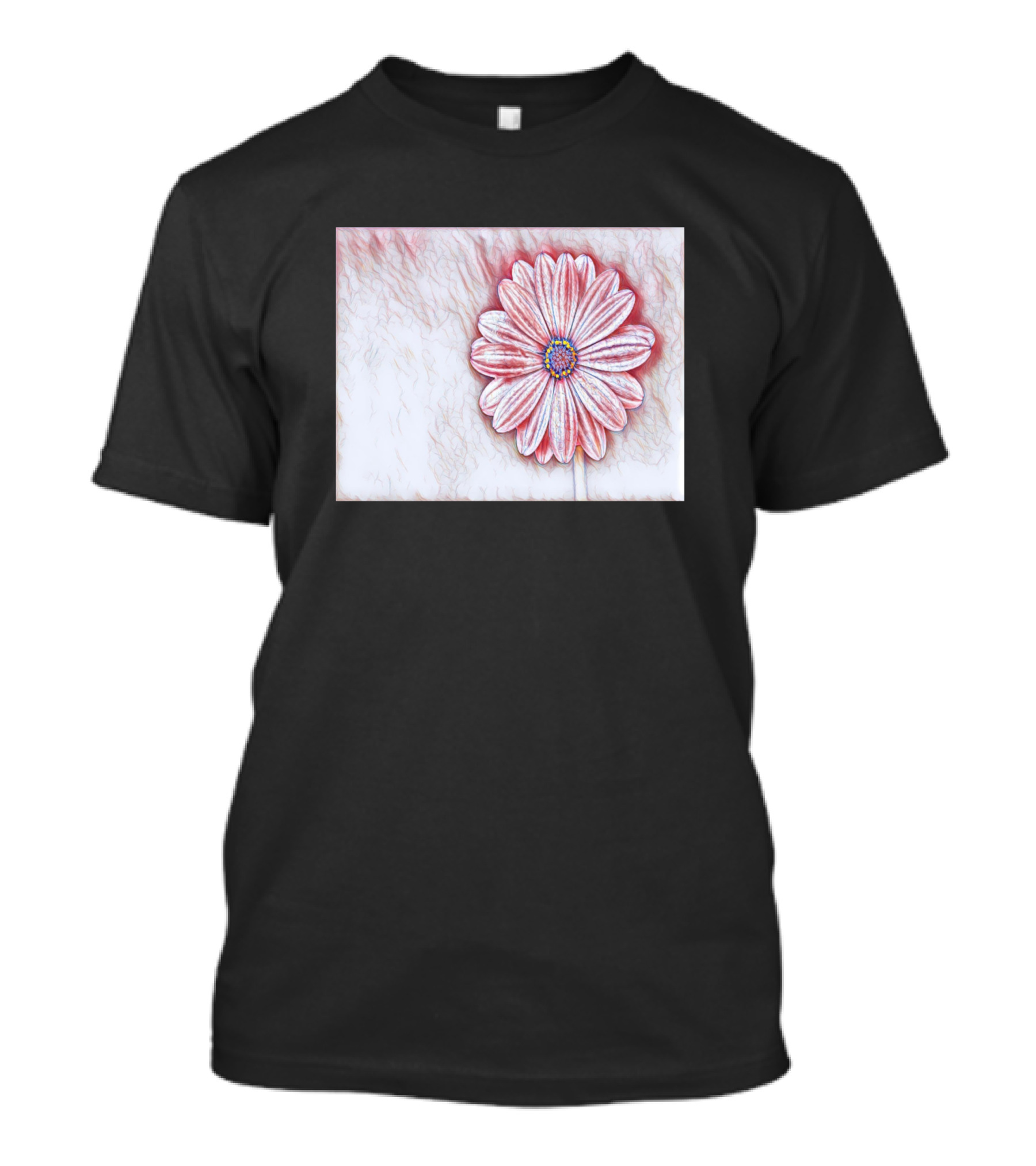 Pink African Daisy Digital Art Floral T-Shirt