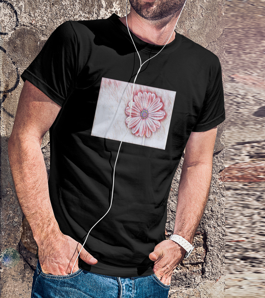 Pink African Daisy Digital Art Floral T-Shirt